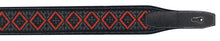  XTR | LS225 | Garment Leather Guitar Strap | Black/Red Zig-Zag Pattern