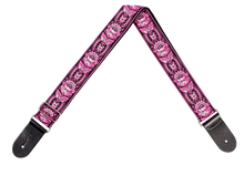  XTR | LS354 | Guitar strap. | Floral pink/black pattern