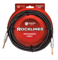  Carson | ROK10SS | 10 ft Noiseless Instrument Cable | Black