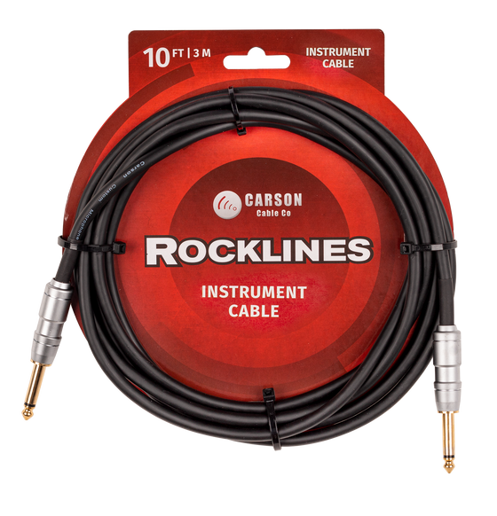 Carson | ROK10SS | 10 ft Noiseless Instrument Cable | Black