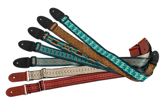 XTR | LS413 | Guitar Strap. | Gold and Teal