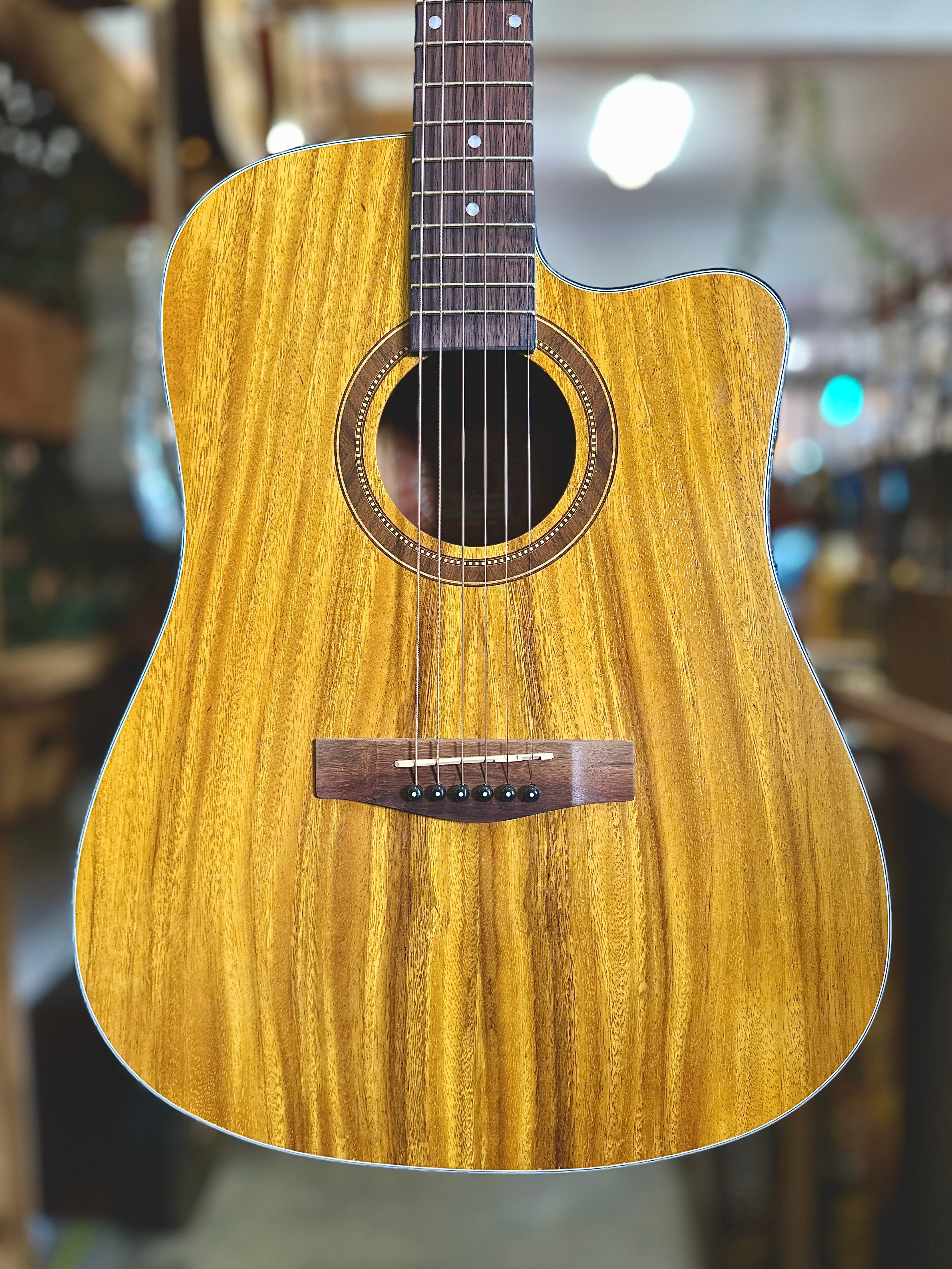 Martinez | MDC-41-KOA | Dresdnought Cutaway Acoustic Electric Guitar (KOA)
