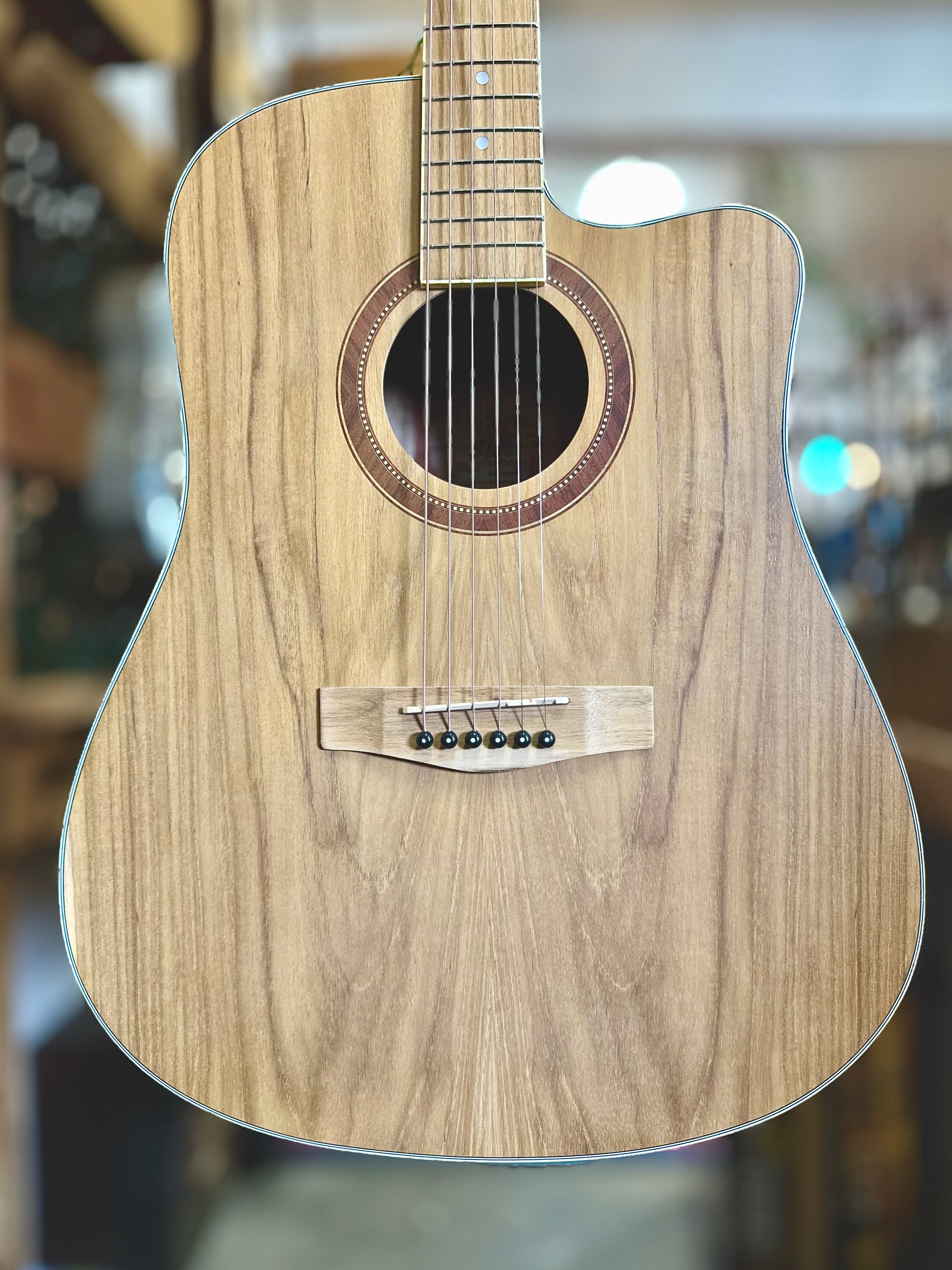 Martinez | MDC-41-JTK | Dresdnought Cutaway Acoustic Electric Guitar (KOA)