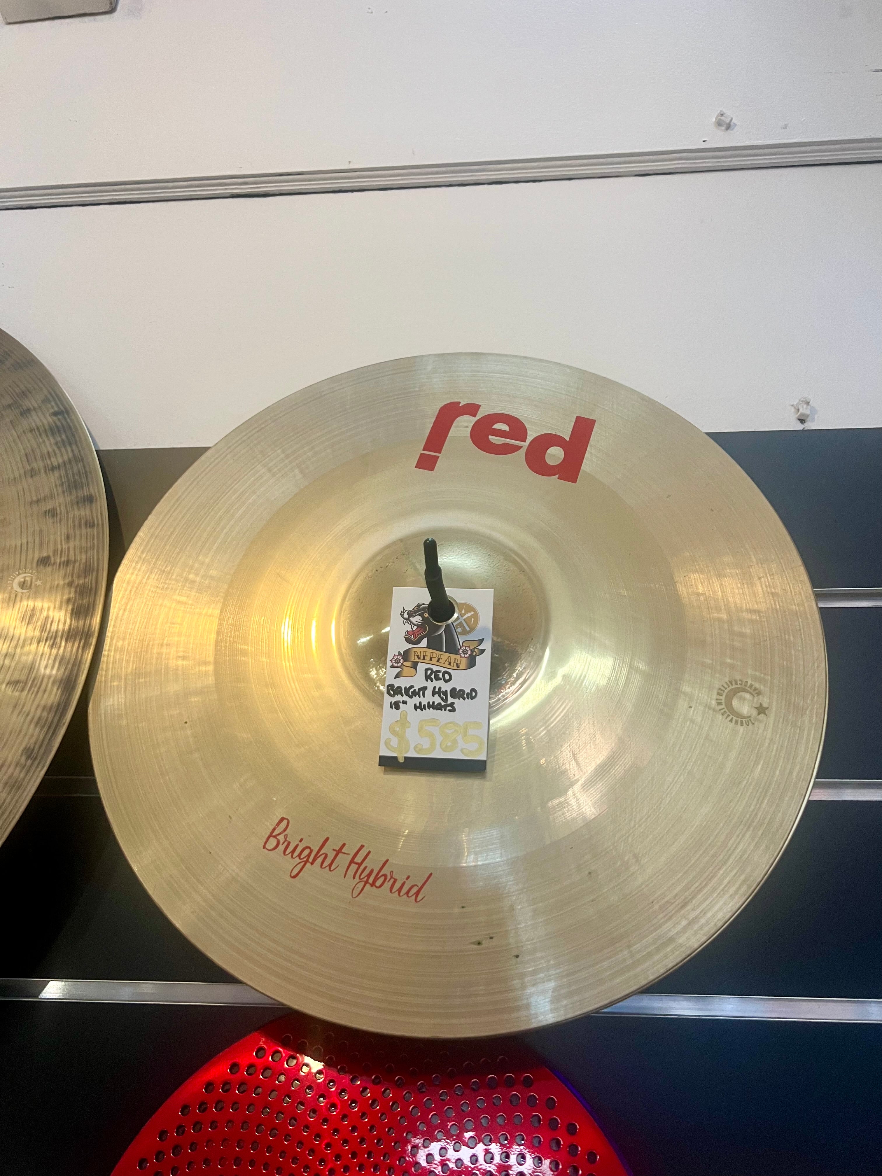 Red Cymbals | Bright Hybrid Series | 15” Hi-Hats