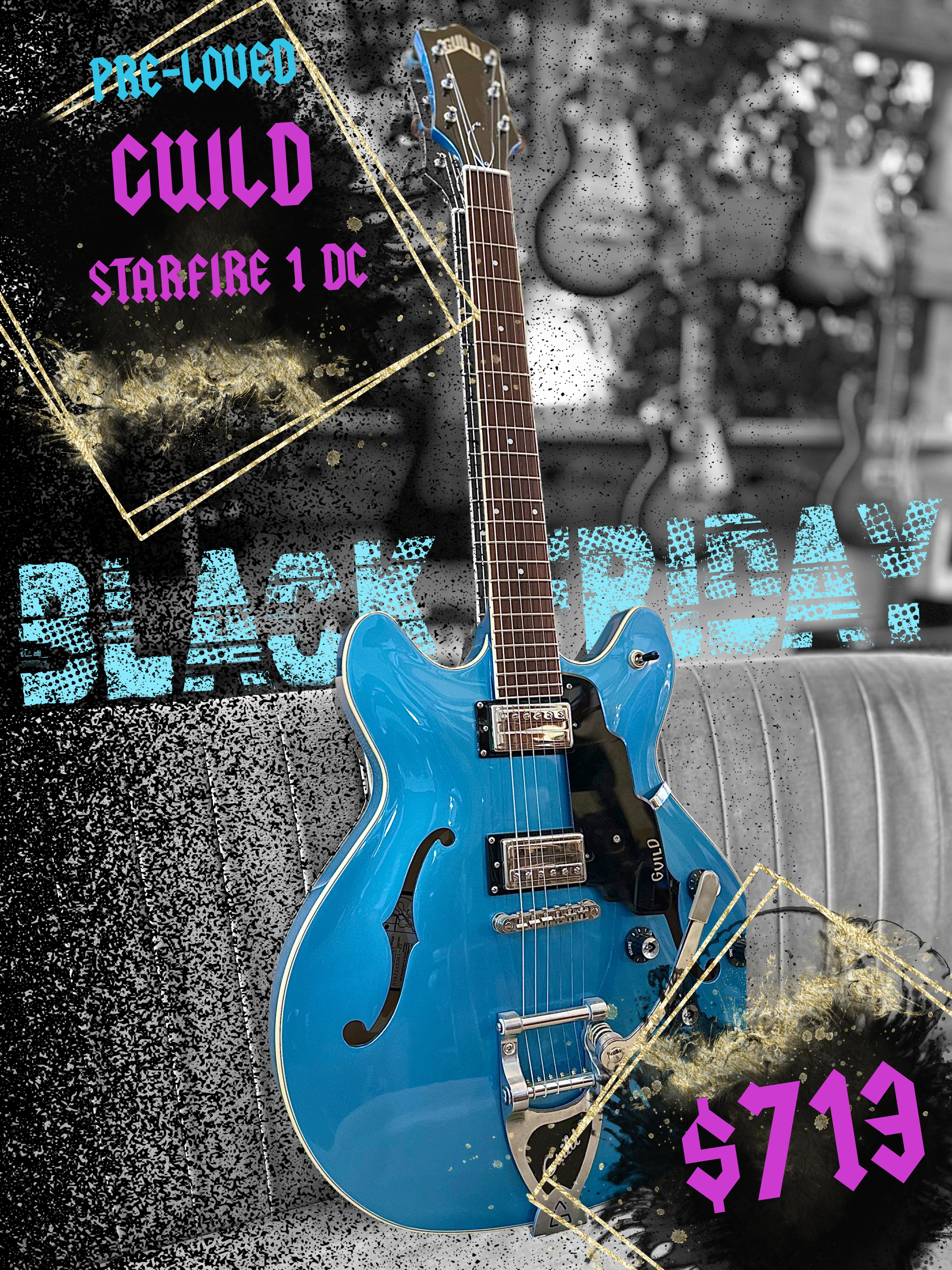 Guild | Starfire 1 DC | Semi-Hollowbody | Pelham Blue | Pre-Loved | SALE!