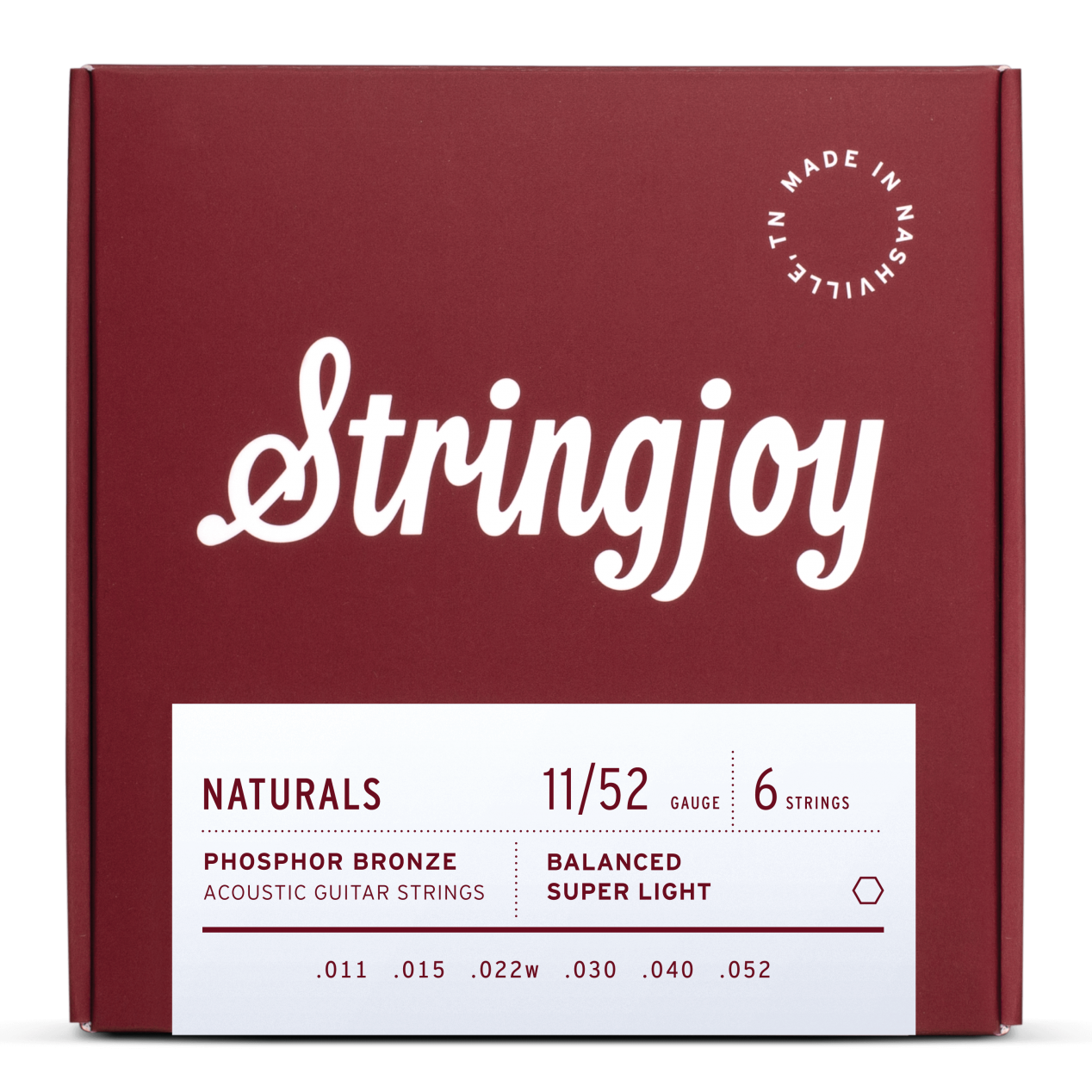 Stringjoy Naturals | Super Light Gauge (11-52) Phosphor Bronze Acoustic Guitar Strings