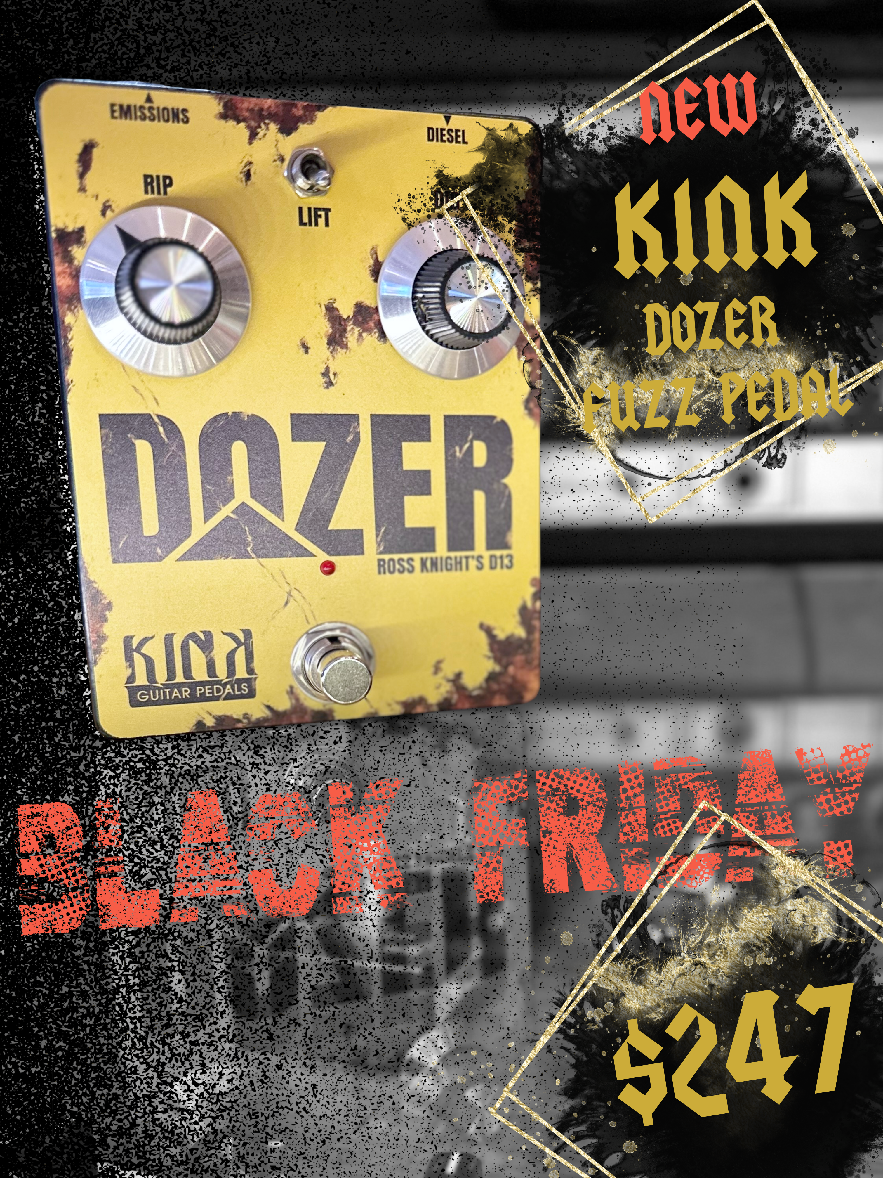 Kink | Dozer | Ross Knights D13 | Bass Fuzz Pedal | Made in Australia 🇦🇺 | SALE!