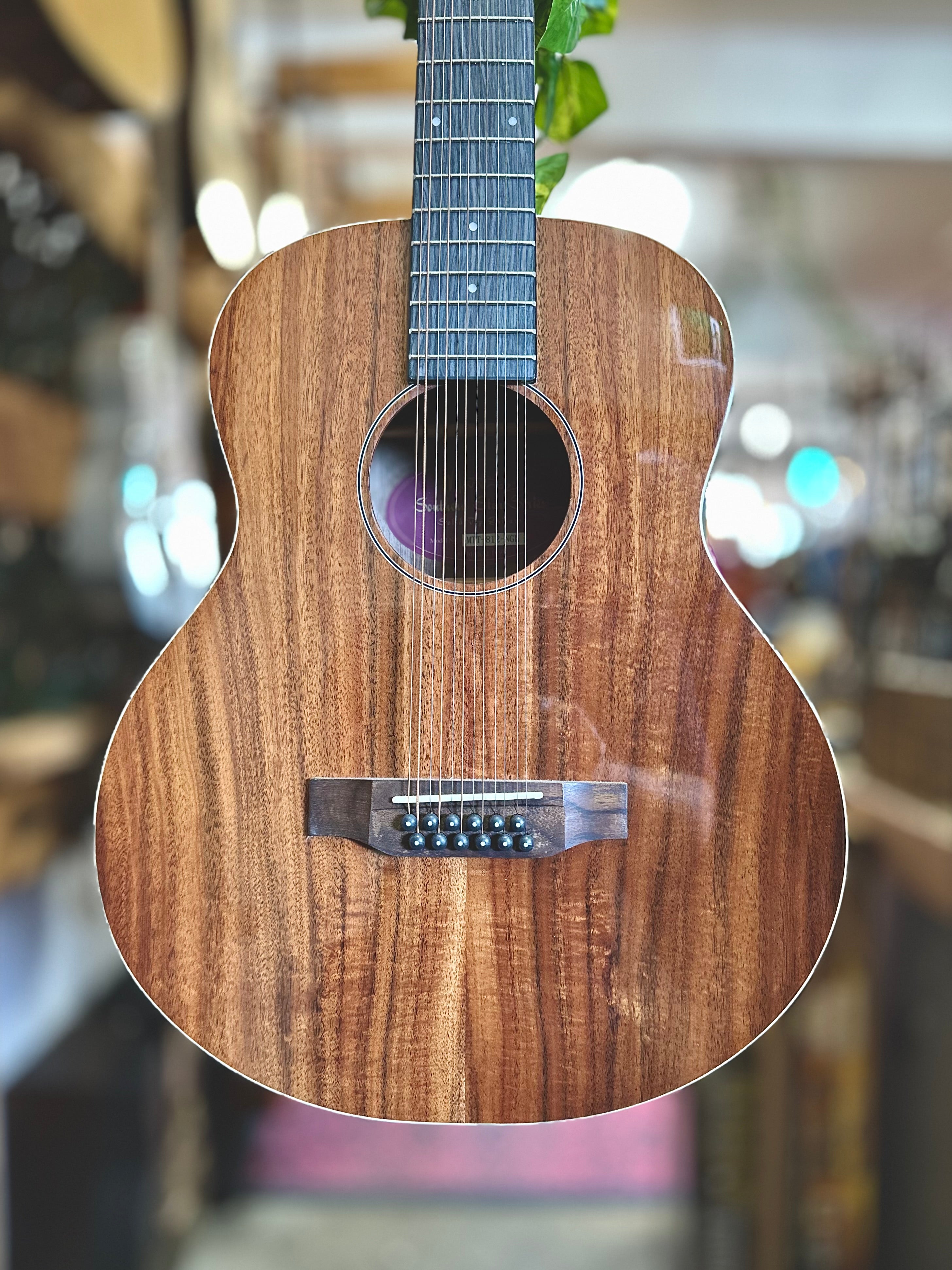 Martinez | Southern Star Series | Koa Solid Top | 12 String | TS-Mini Acoustic-Electric Guitar | Natural Gloss