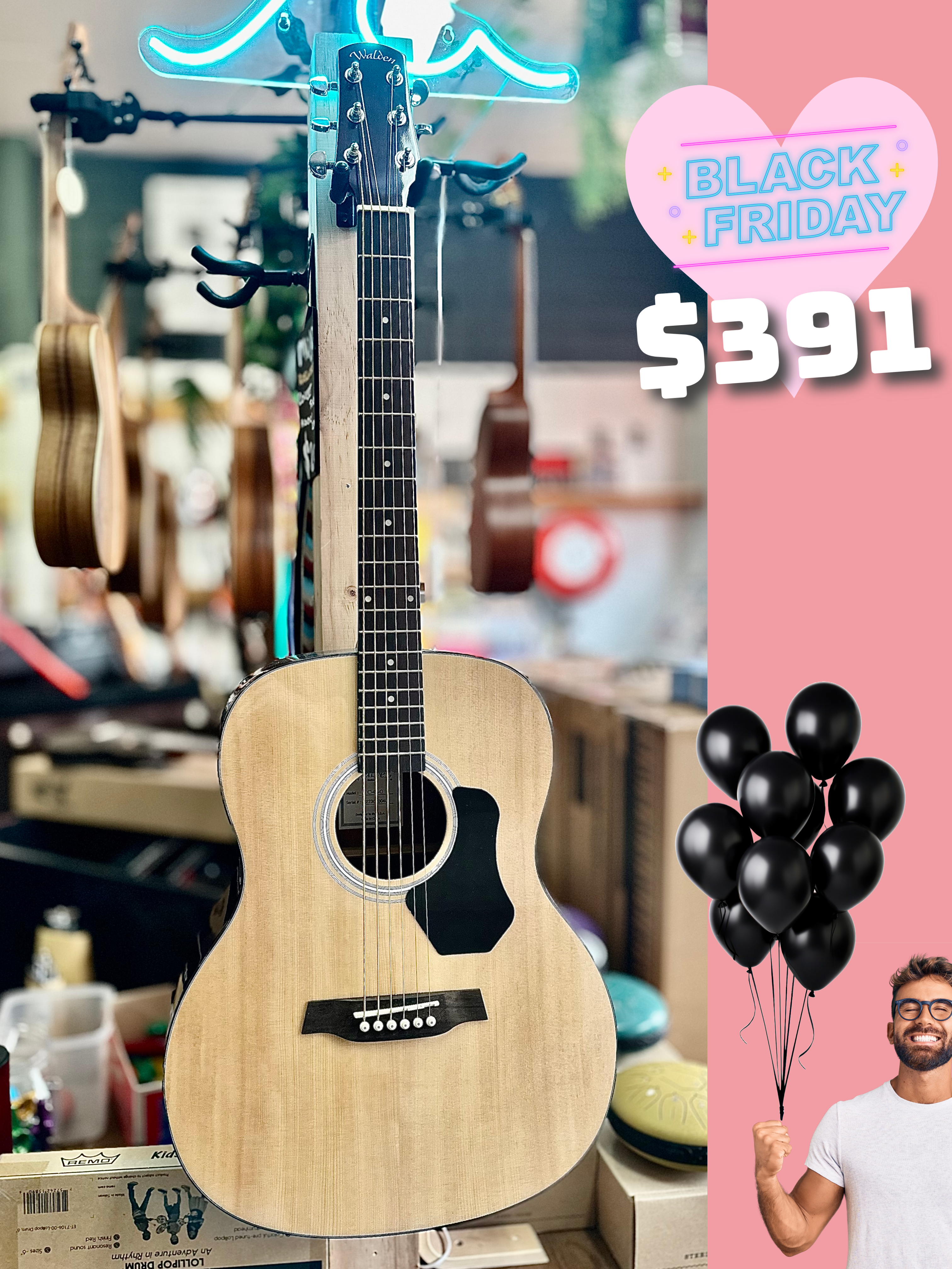 Walden  | O450/W | Solid Top | Orchestra Size Acoustic | SALE!