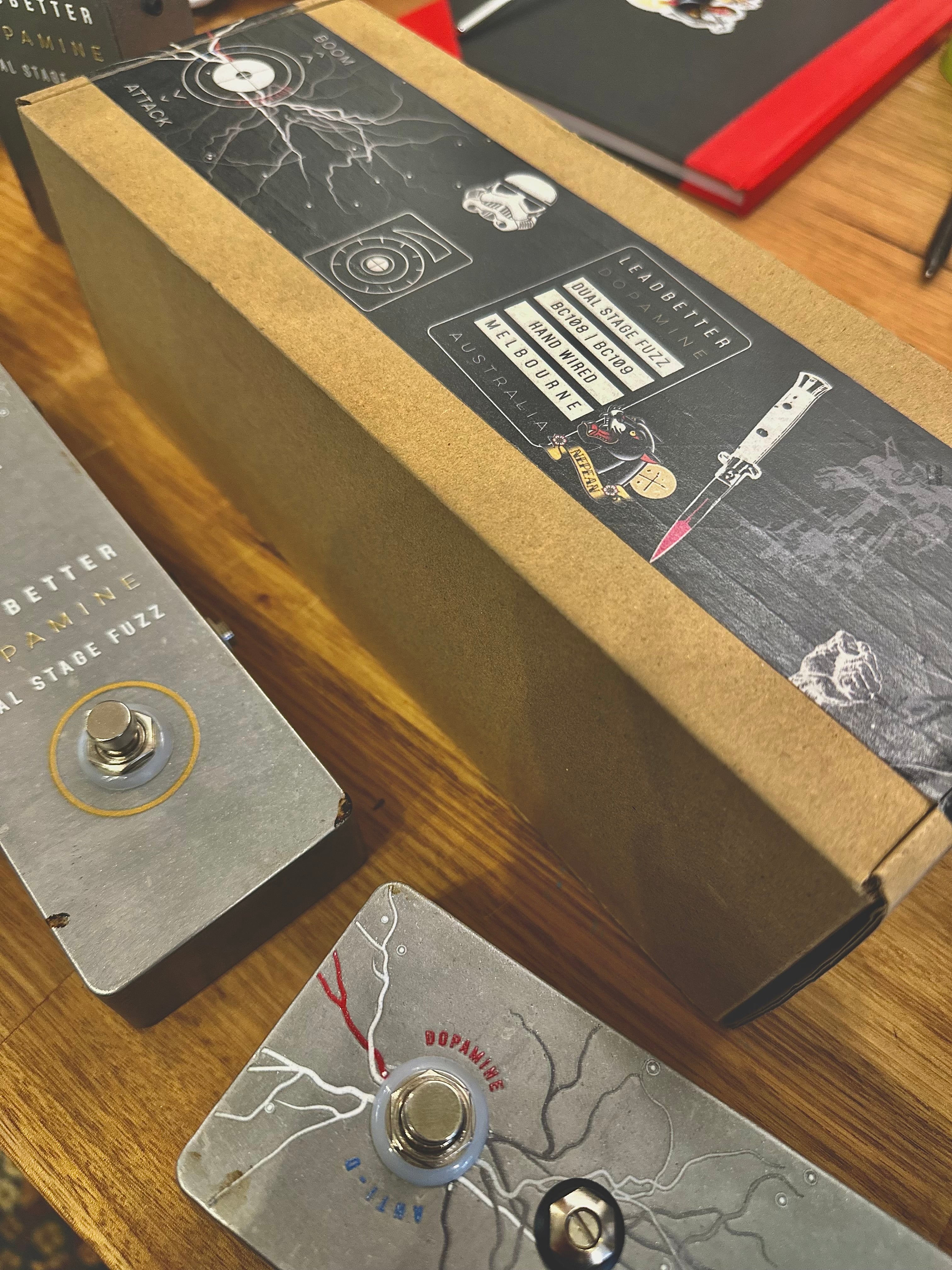 Leadbetter | Dopamine | 1 of 6 | Dual Stage Fuzz Pedal | Rusty Silver Relic | Made in Australia