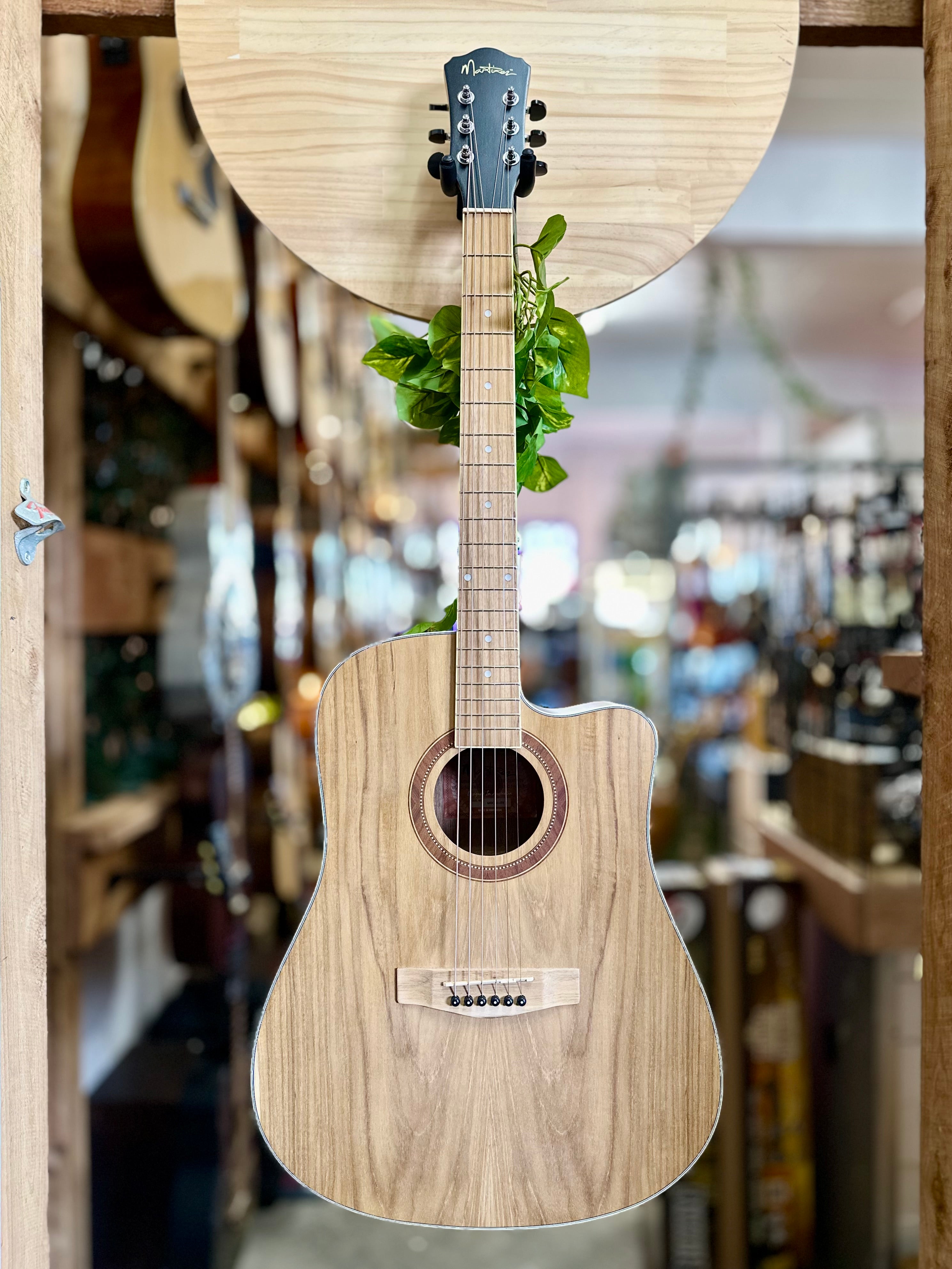 Martinez | MDC-41-JTK | Dresdnought Cutaway Acoustic Electric Guitar (KOA)