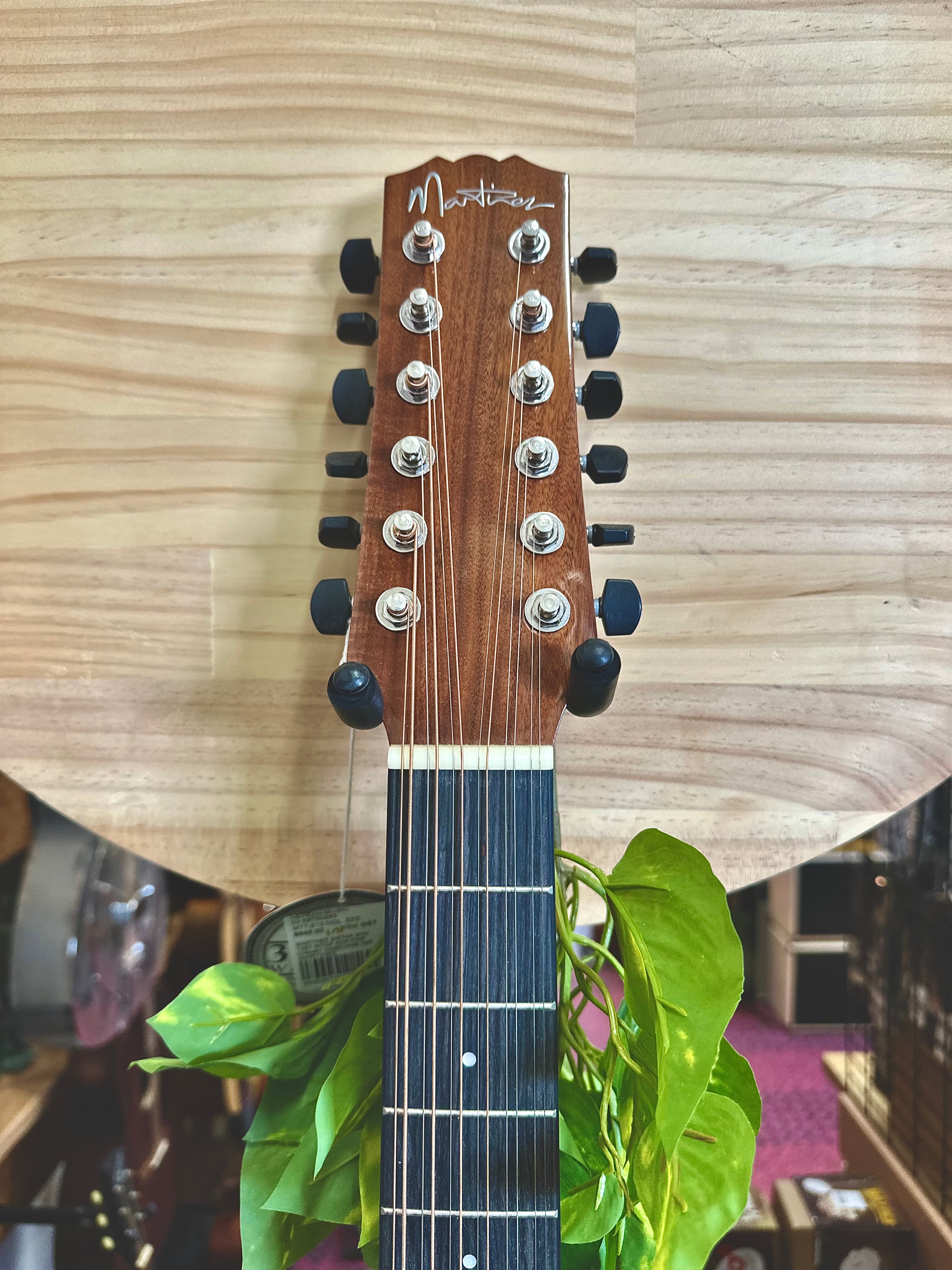 Martinez | Southern Star Series | Koa Solid Top | 12 String | TS-Mini Acoustic-Electric Guitar | Natural Gloss