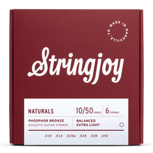  Stringjoy Naturals | Extra Light Gauge (10-50) Phosphor Bronze Acoustic Guitar Strings