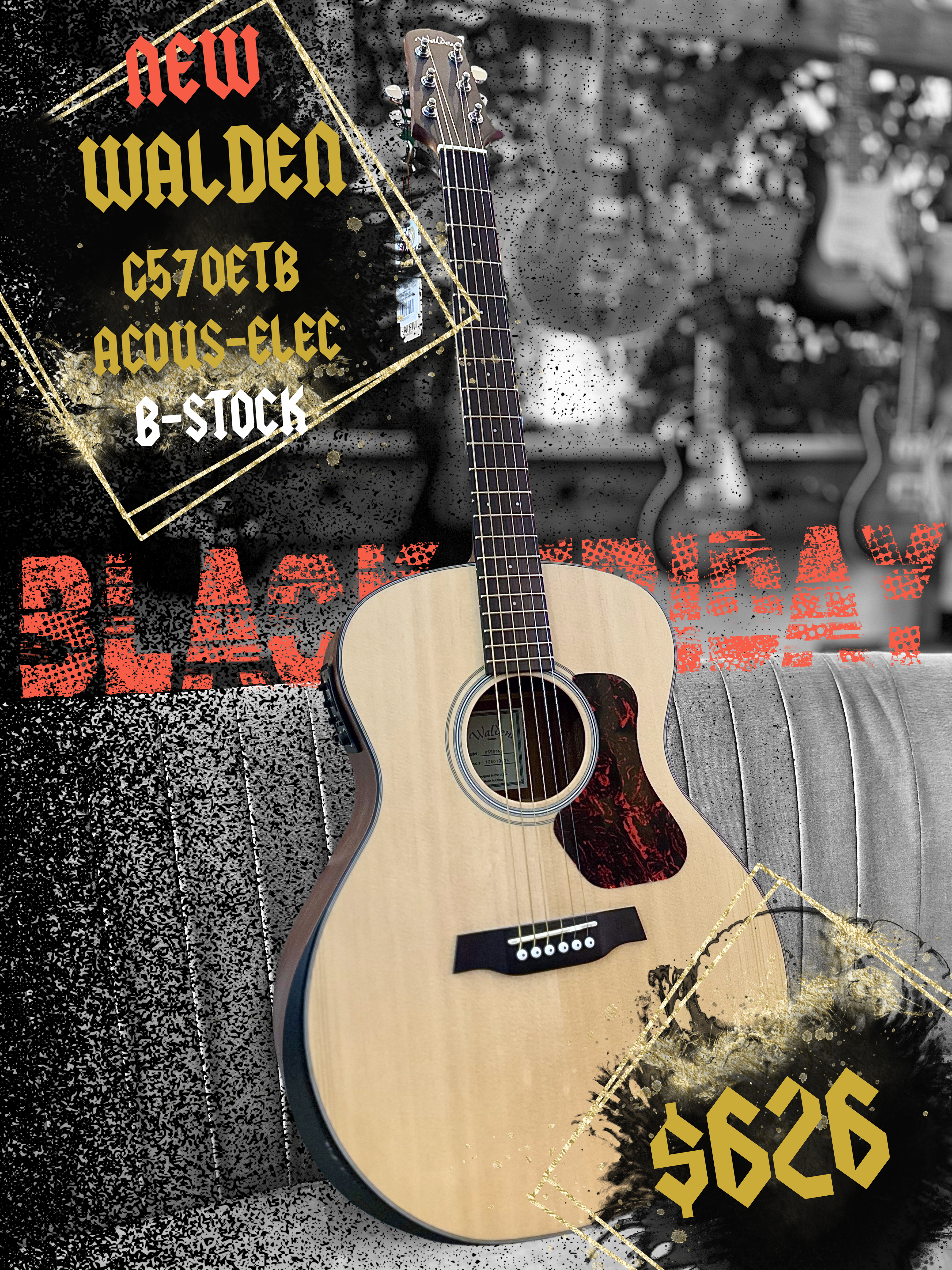 Walden | G550RE | Solid Spruce Top | Grand Auditorium with Arm Bevile | Satin Natural | Acoustic-Electric | BF SALE