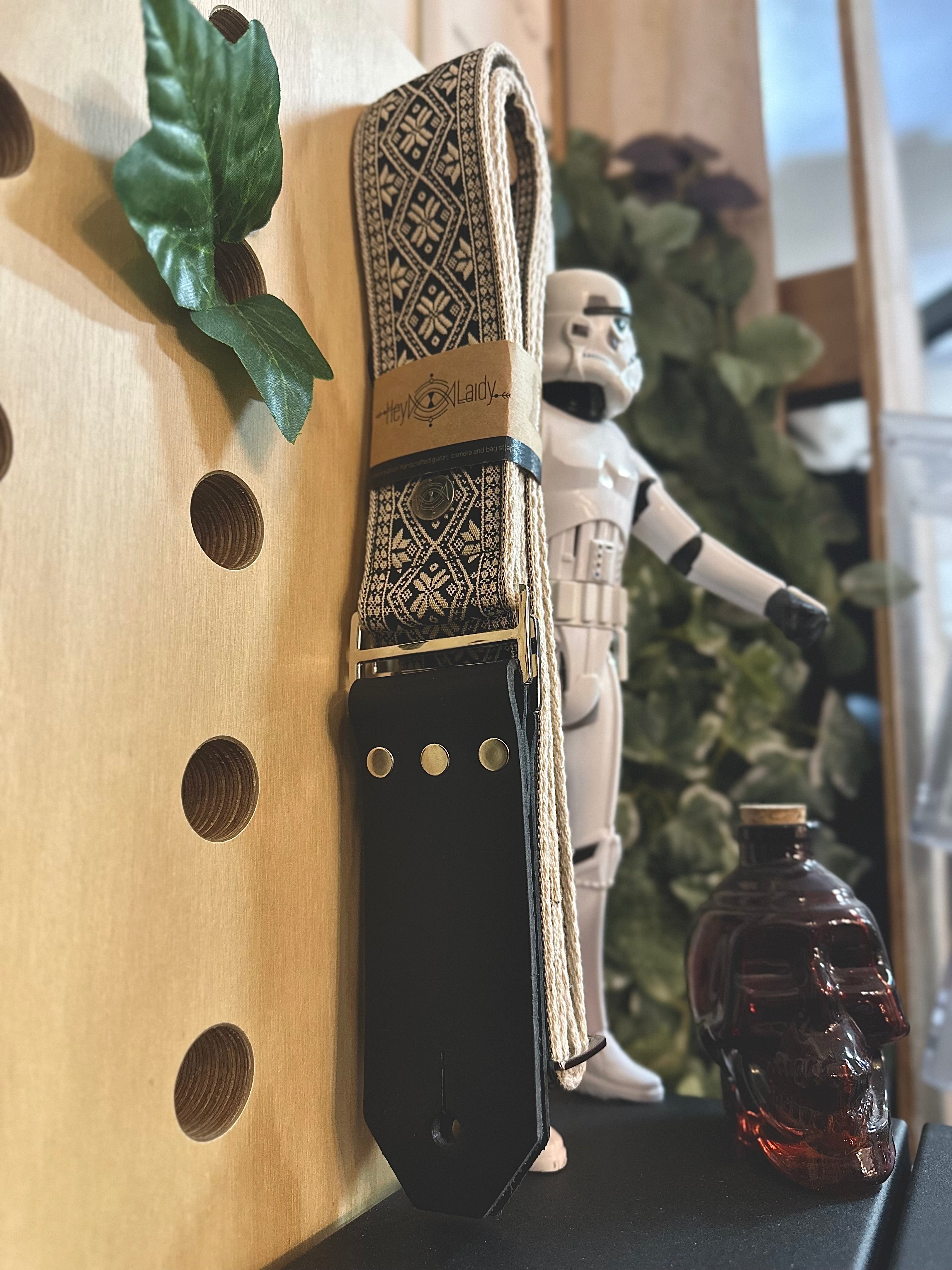 Hey Laidy | Natural Black  | Premium Guitar Strap | Australian Made