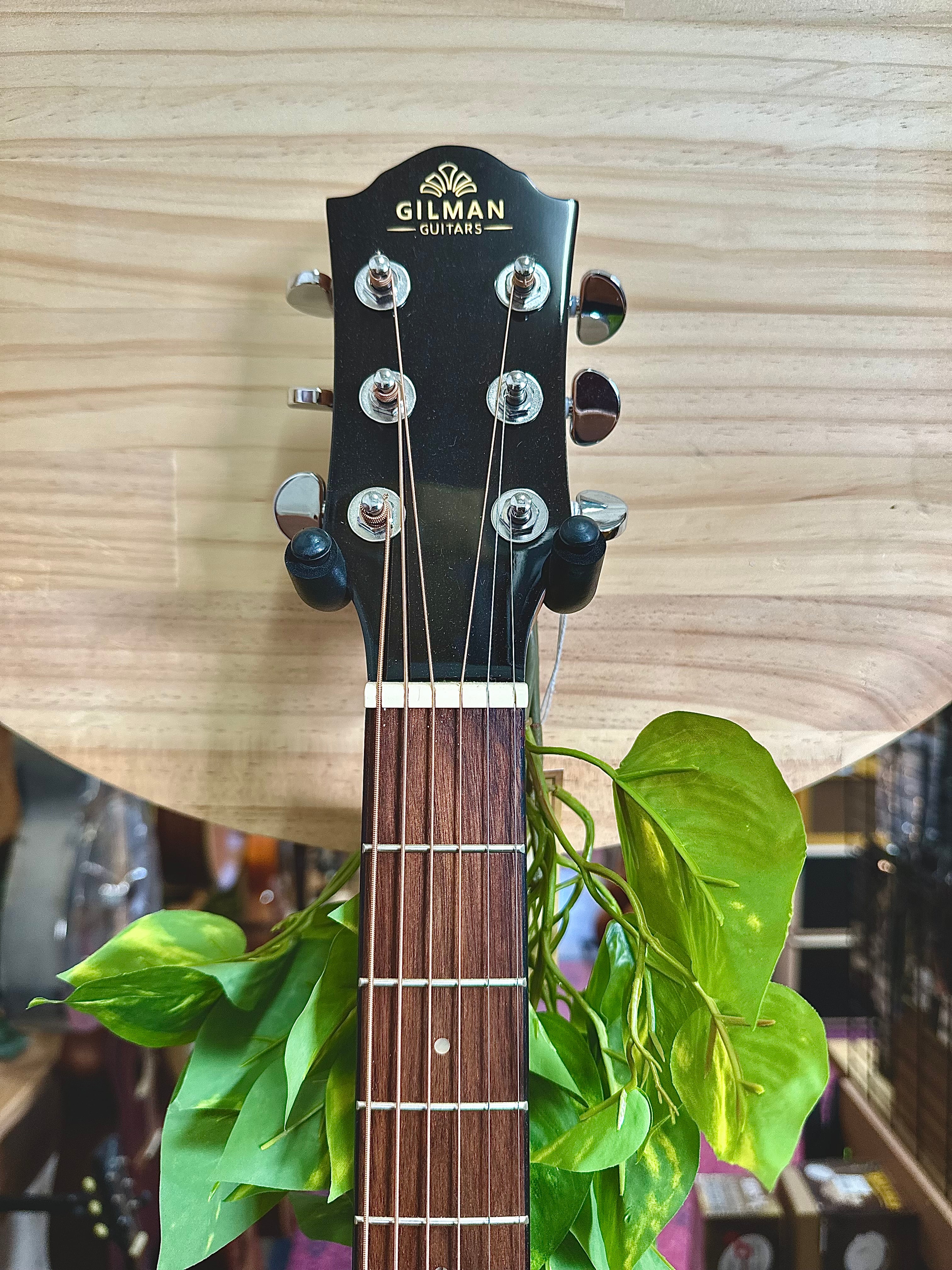 Gilman | GD10CE | Dreadnought Electric/Acoustic Guitar | Natural Satin