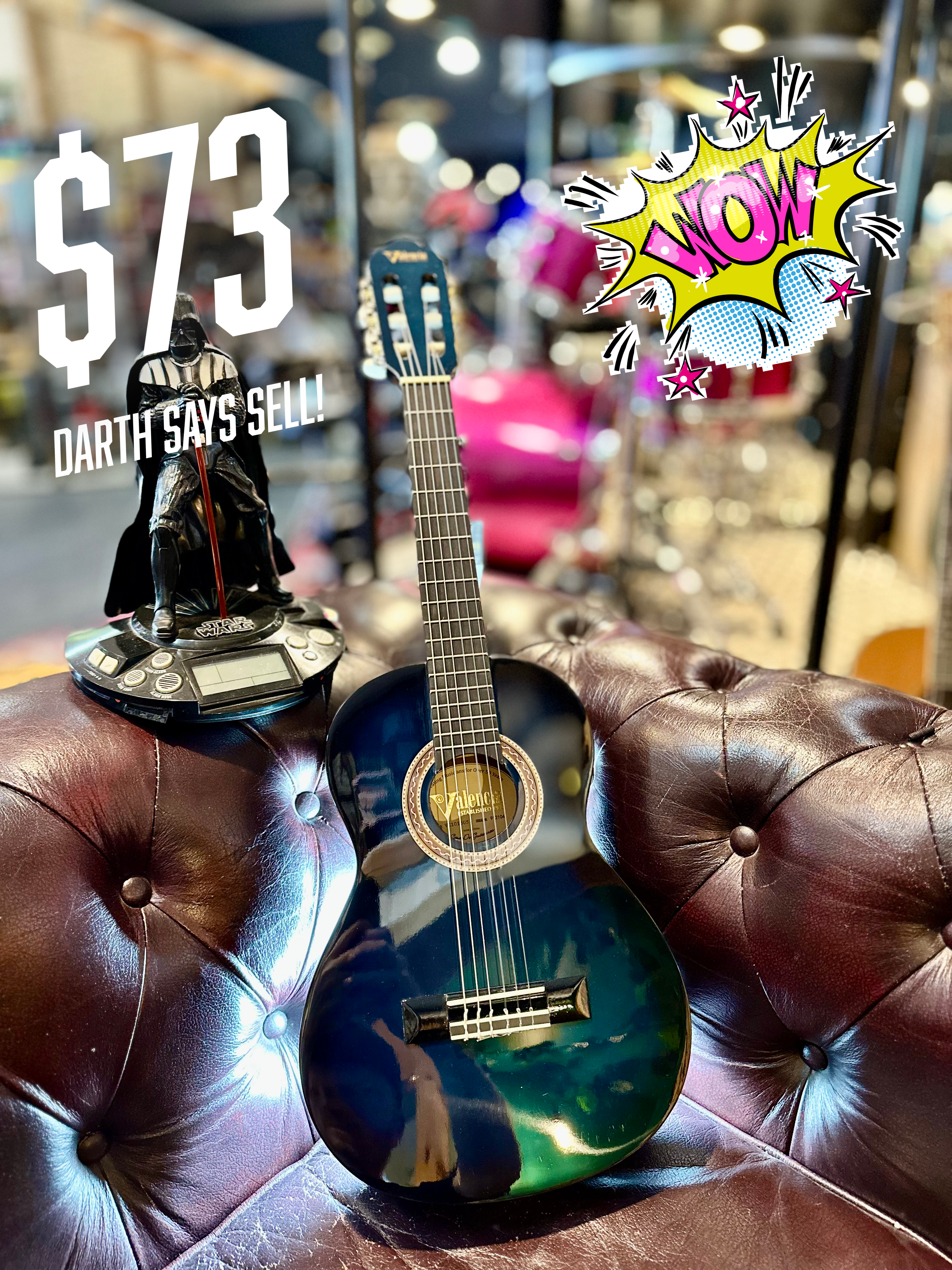 Valencia | VC201 | 1/4 Size Nylon String | Blue Burst | SALE!