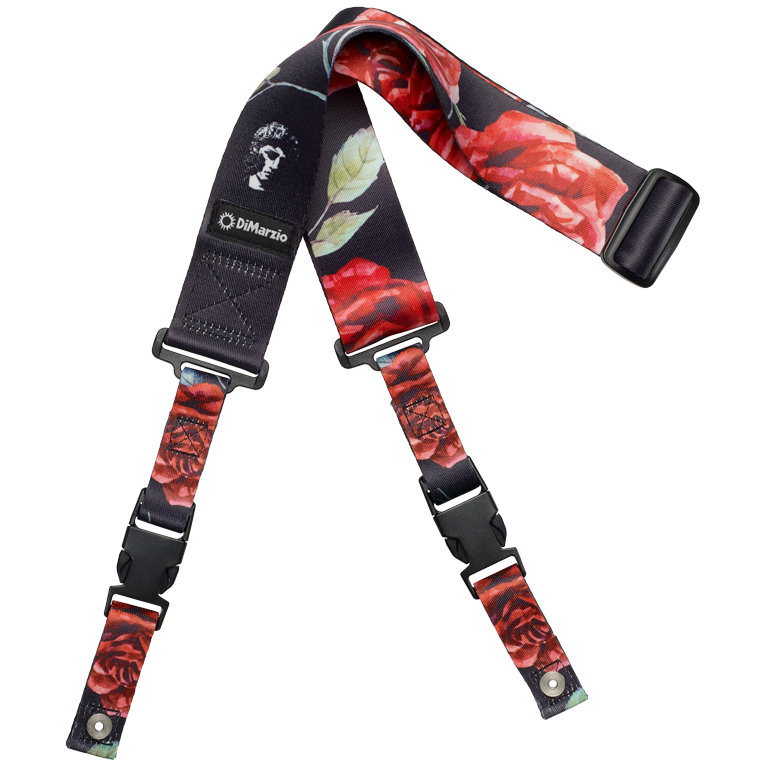 DiMARZIO | DD2246 | ClipLock® Guitar Strap - Polyphia Floral Muse Black.