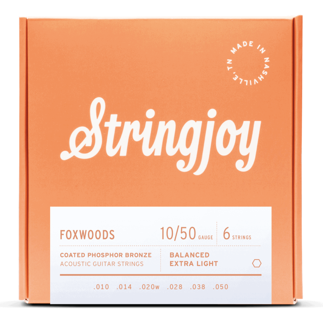 Stringjoy Foxwoods | Extra Light Gauge (10-50) Coated Phosphor Bronze Acoustic Guitar Strings