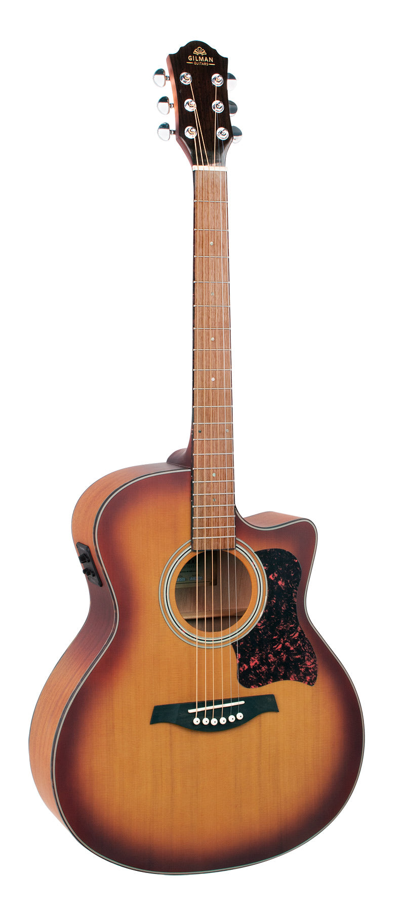 Gilman Guitars | GA12CETS | Grand Auditorium electric/acoustic. Tobacco sunburst satin.