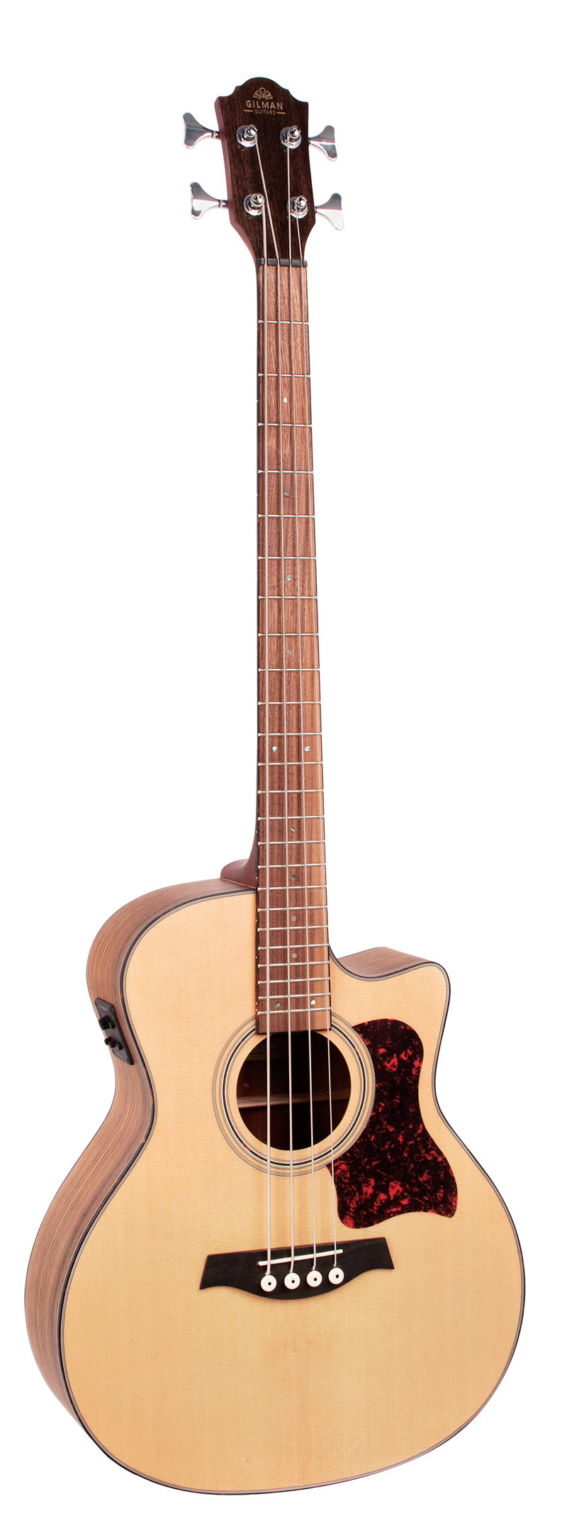 Gilman Guitars | GAB10CE | Grand Auditorium electric/acoustic Bass. Natural satin.