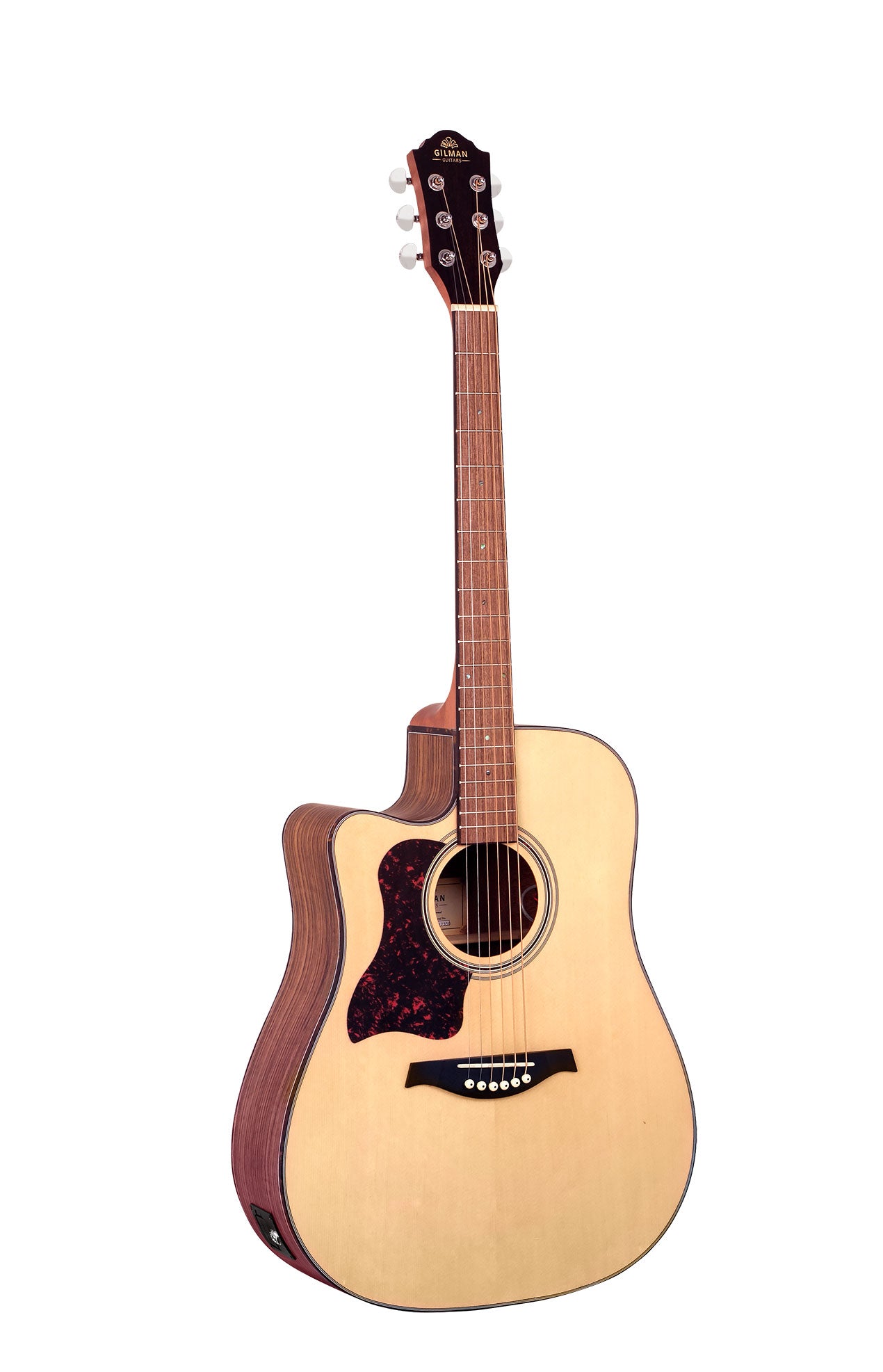 Gilman | GD10CELH | Lefty Dreadnought Electric/Acoustic Guitar | Natural Satin