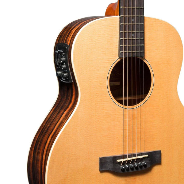 Martinez | Southern Star Series | Spruce Solid Top | TS-Mini Acoustic-Electric Guitar | Natural Gloss