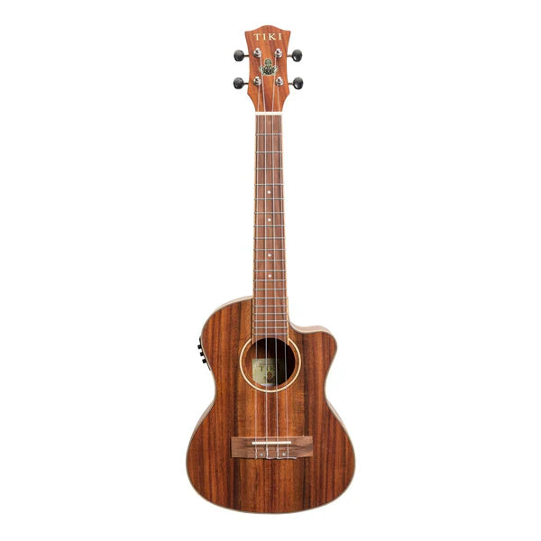 Tiki | 9 Series | Koa | Solid Top | Cutaway Electric Tenor Ukulele | with Deluxe Hardcase