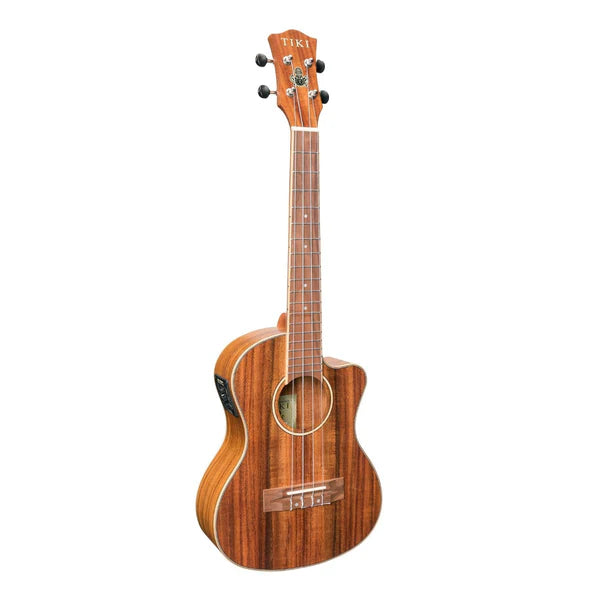 Tiki | 9 Series | Koa | Solid Top | Cutaway Electric Tenor Ukulele | with Deluxe Hardcase