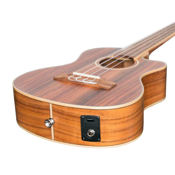 Tiki | 9 Series | Koa | Solid Top | Cutaway Electric Tenor Ukulele | with Deluxe Hardcase