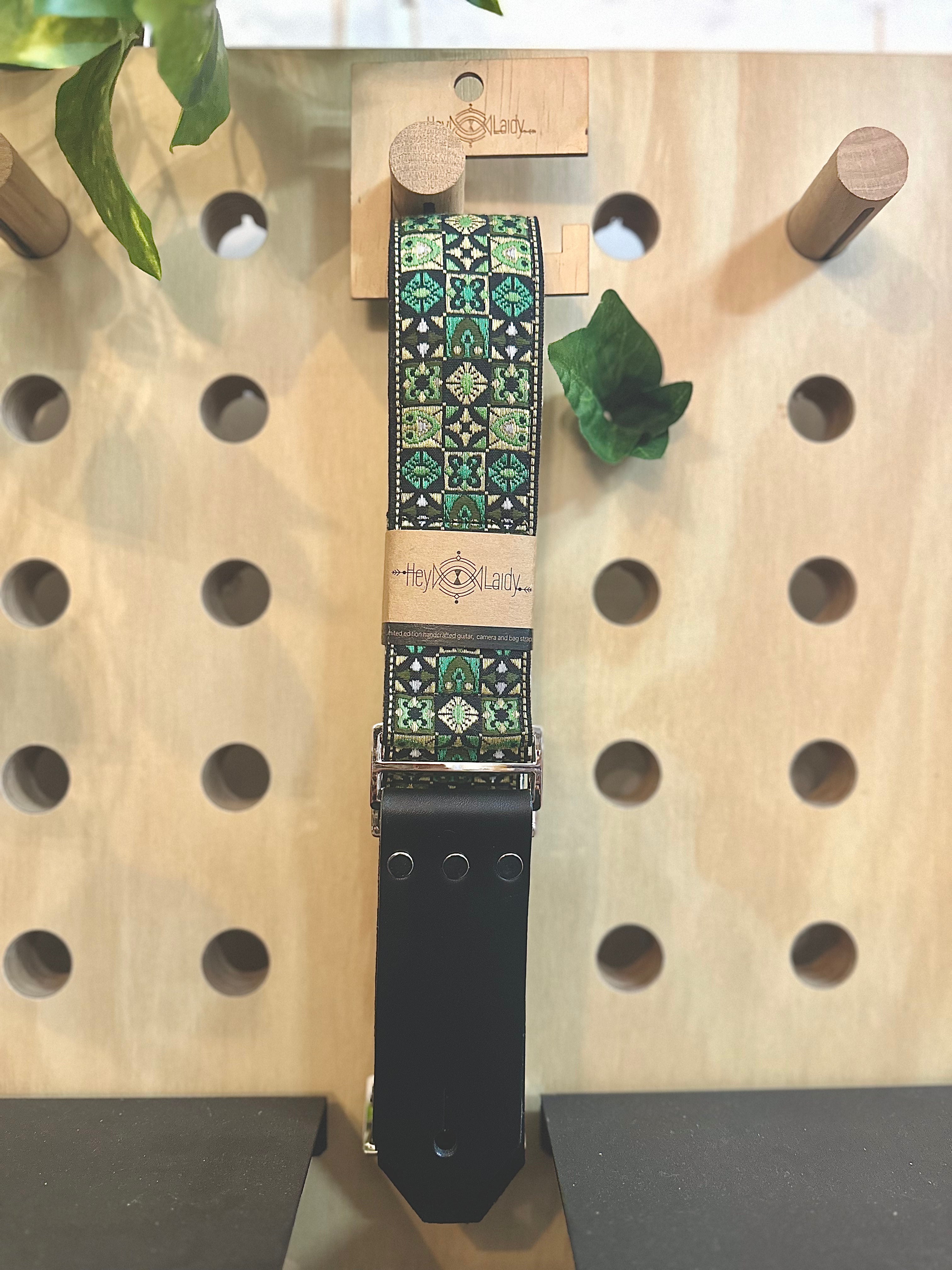 Hey Laidy | Pixel Green | Premium Guitar Strap | Australian Made