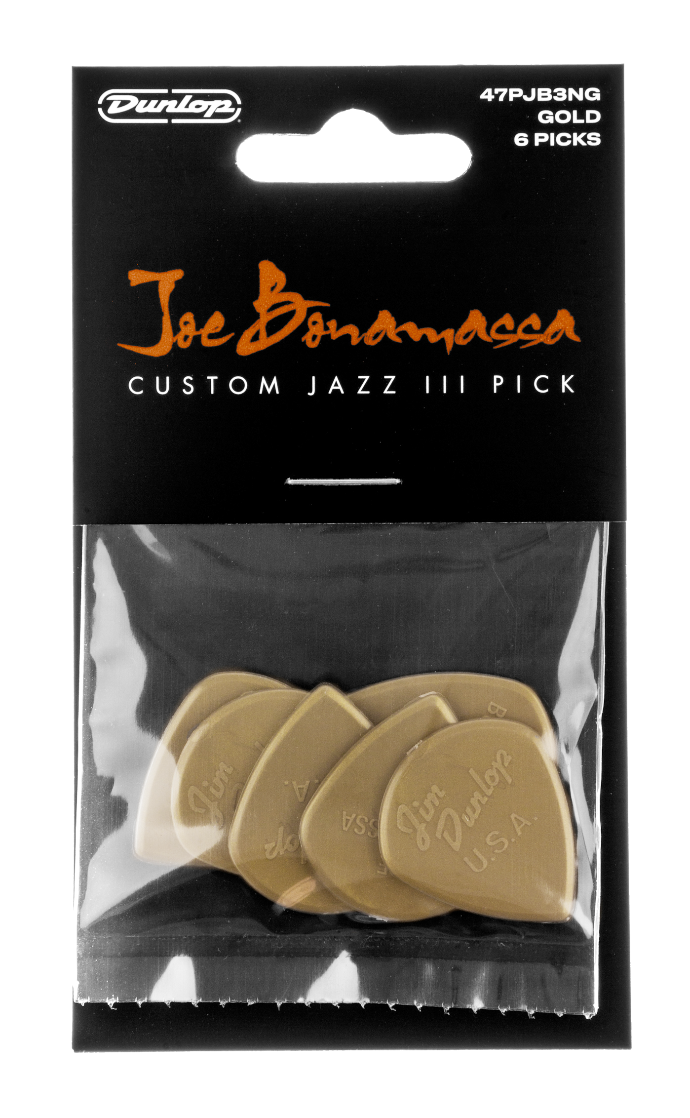 JIM DUNLOP | JPJBJ3 | Joe Bonamassa Gold Player’s Pick Pack.