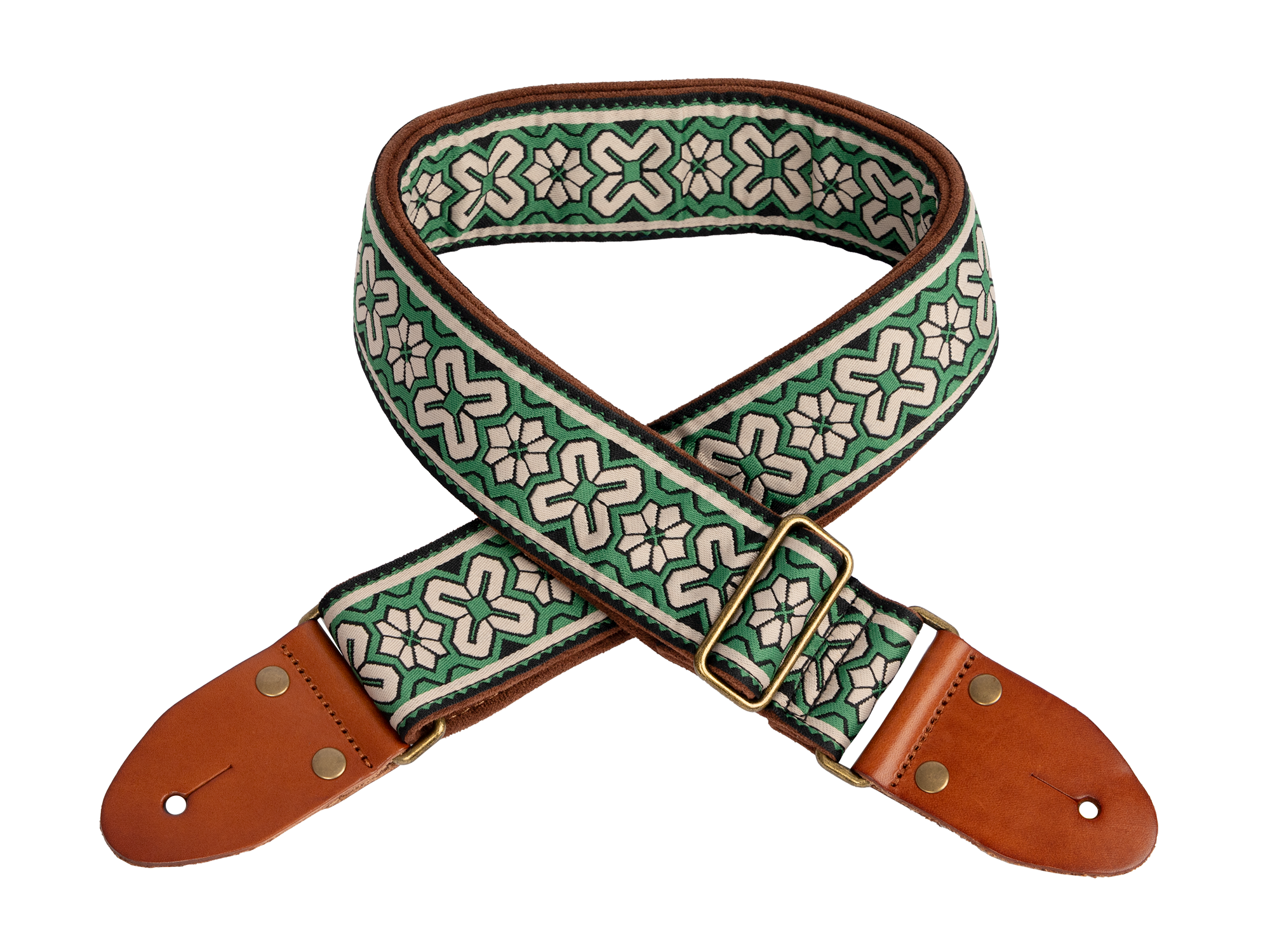 XTR | LS433 | 2 inch deluxe guitar strap. Green.