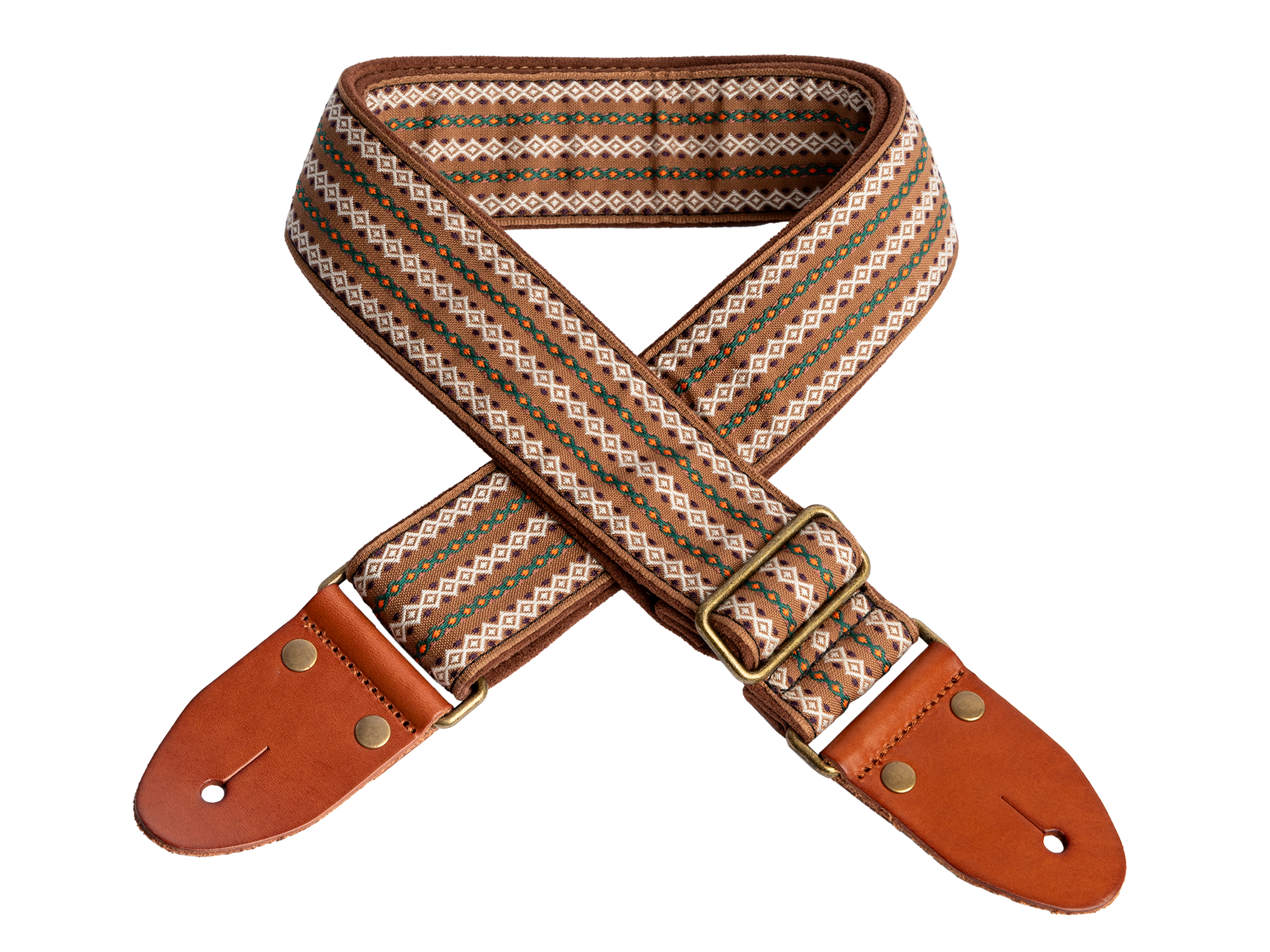 XTR | LS437 | 2 inch deluxe guitar strap. Brown.