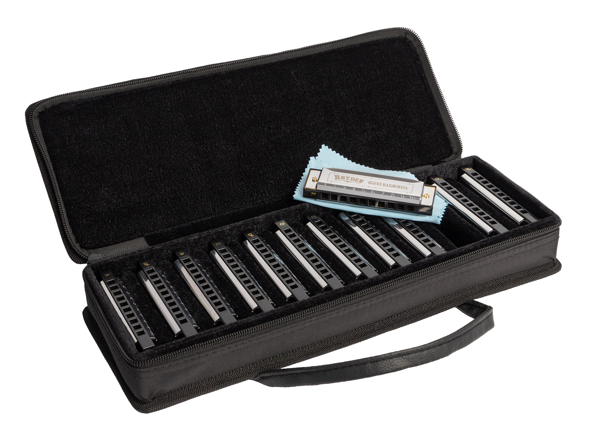 Bryden | M70SET | Set of 12 M70 diatonic “Blues” harmonicas.