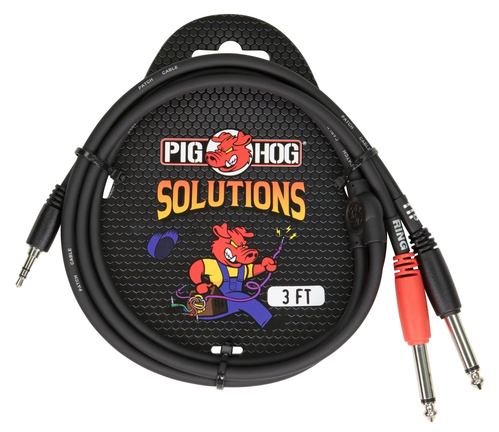 Pig Hog Solutions - Stereo Breakout Cable, 3.5mm to Dual 1/4