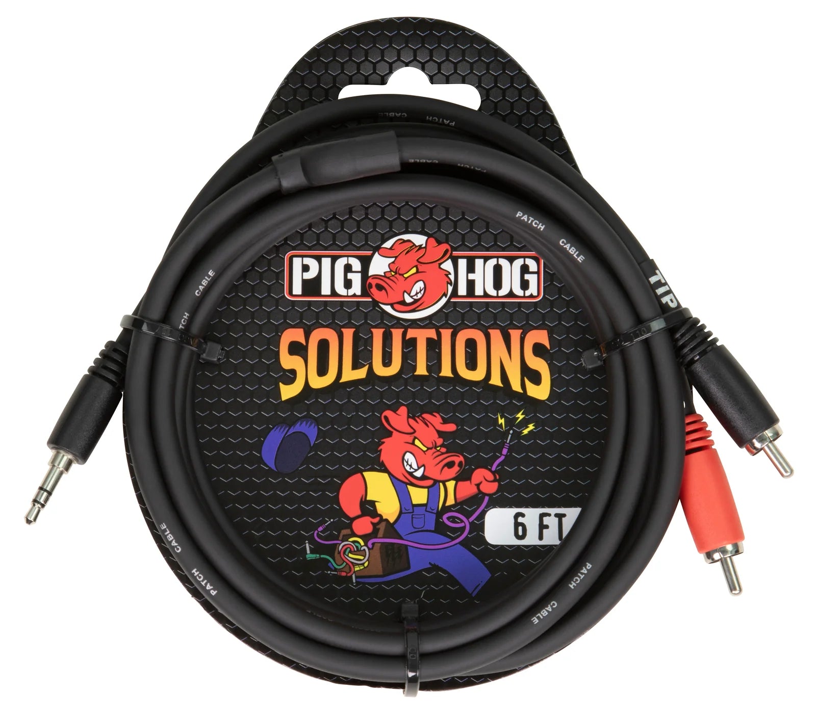 Pig Hog Solutions - Stereo Breakout Cable, 3.5mm to Dual RCA