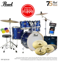  Pearl | Export Plus | 20" Drum Bundle | Zildjian Cymbals | High Voltage Blue
