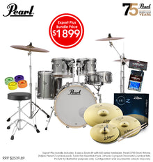  Pearl | Export Plus | 22" Drum Bundle | Zildjian Cymbals | Smokey Chrome