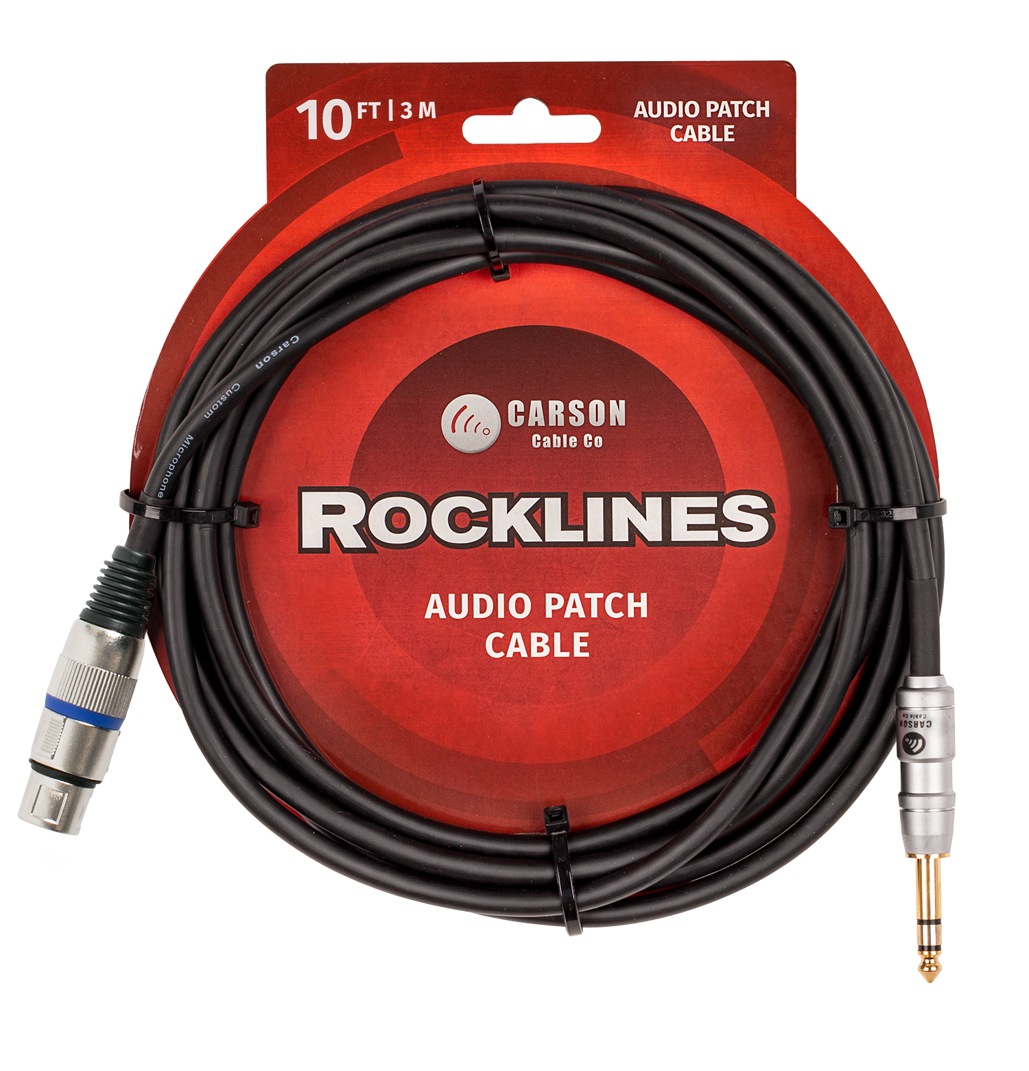 Carson | RAD10ST | Carson Rocklines - XLR to Jack Mic Cable - 10 Foot
