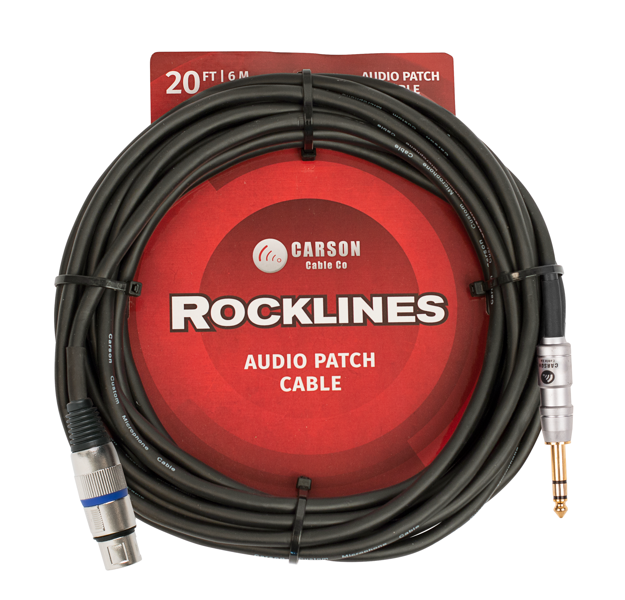 Carson | RAD20ST | Carson Rocklines - XLR to Jack Mic Cable - 20 Foot