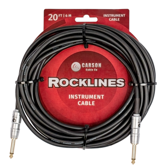 Carson | ROK20SS | 20 ft Noiseless Instrument Cable | Black