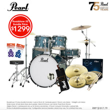  Pearl | Roadshow-XE | 22" Drum Bundle | Zildjian Cymbals | Aqua Blue Glitter