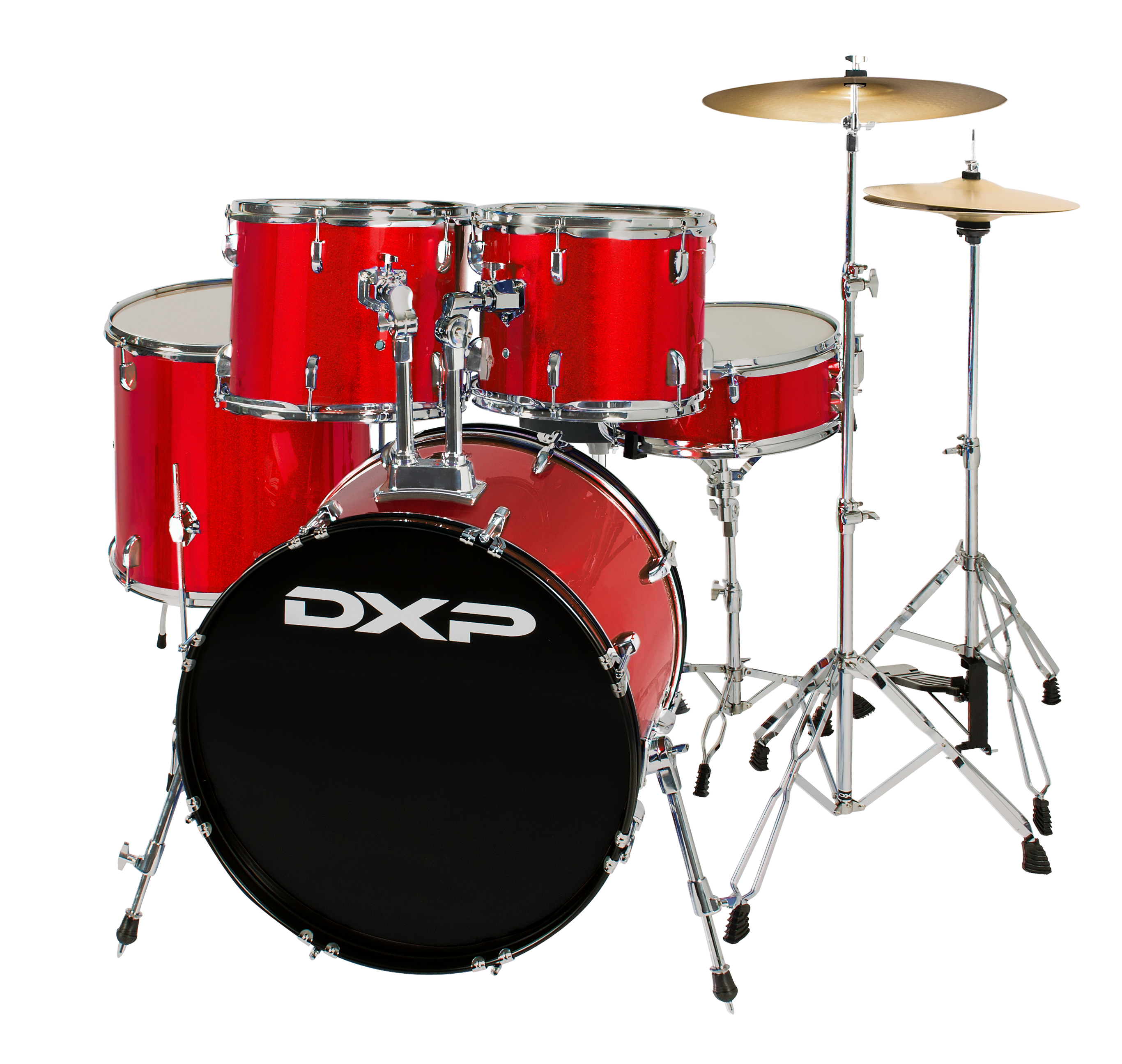 DXP | TX04PCAS | 5 Piece Drum Kit Package with Cymbals & Drum Throne.