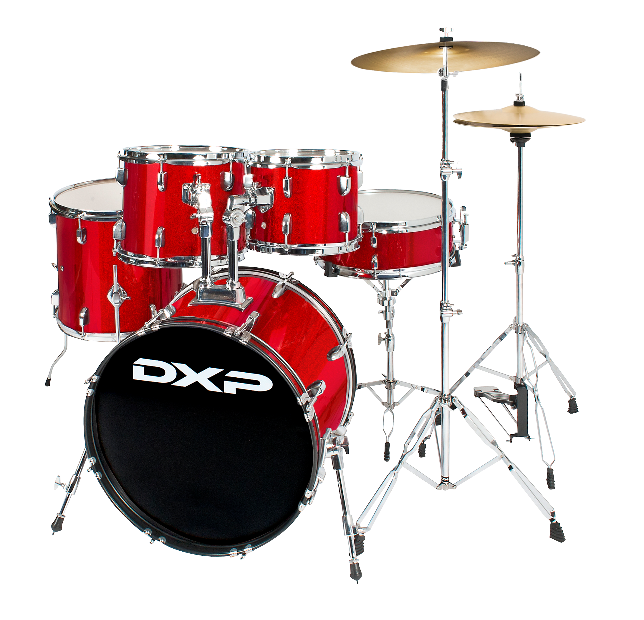 DXP | TX06PCAS | 5 Piece Drum Kit Package with Cymbals & Drum Throne.