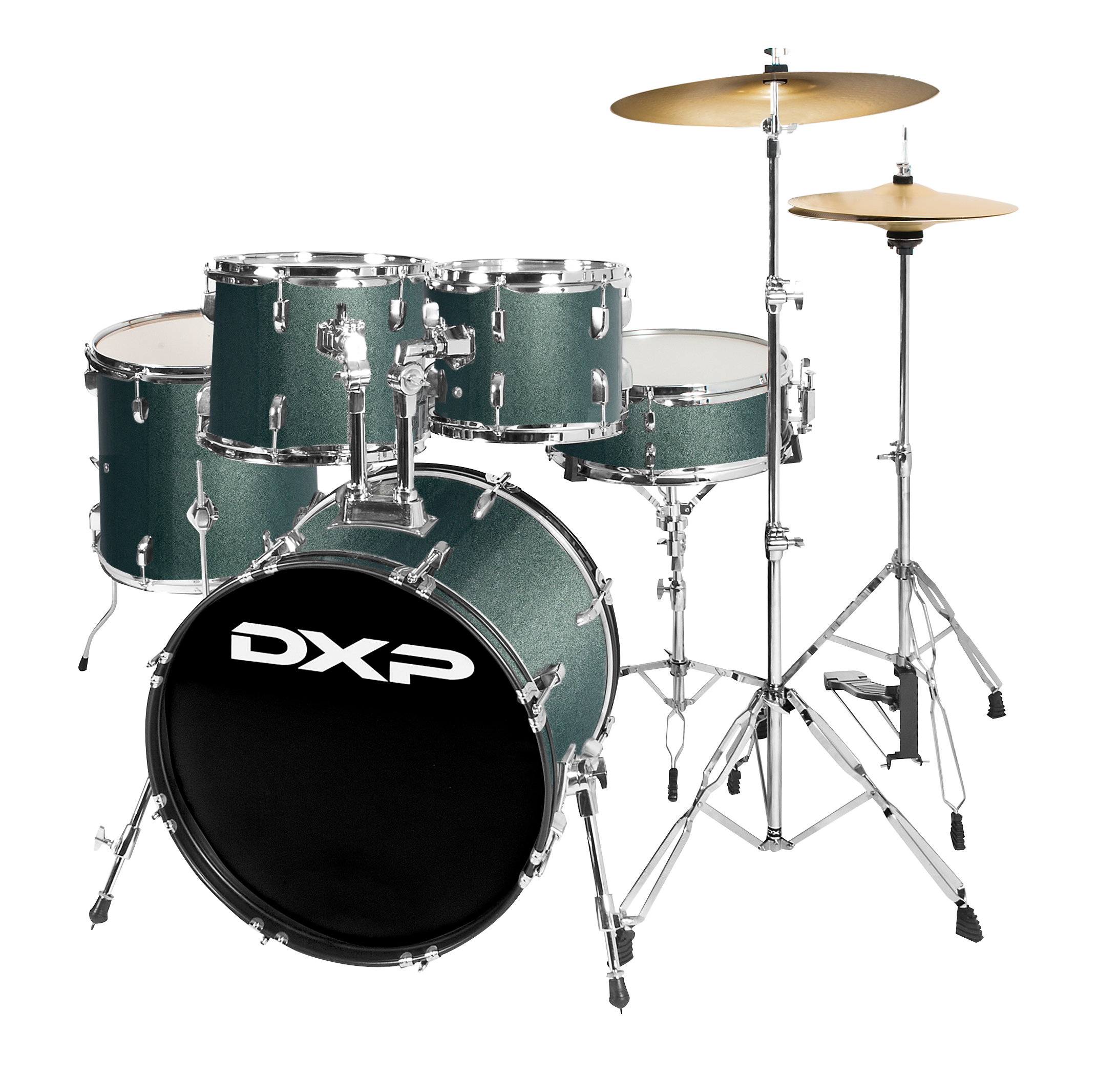 DXP | TX06PGMG | 5 Piece Drum Kit Package with Cymbals & Drum Throne.
