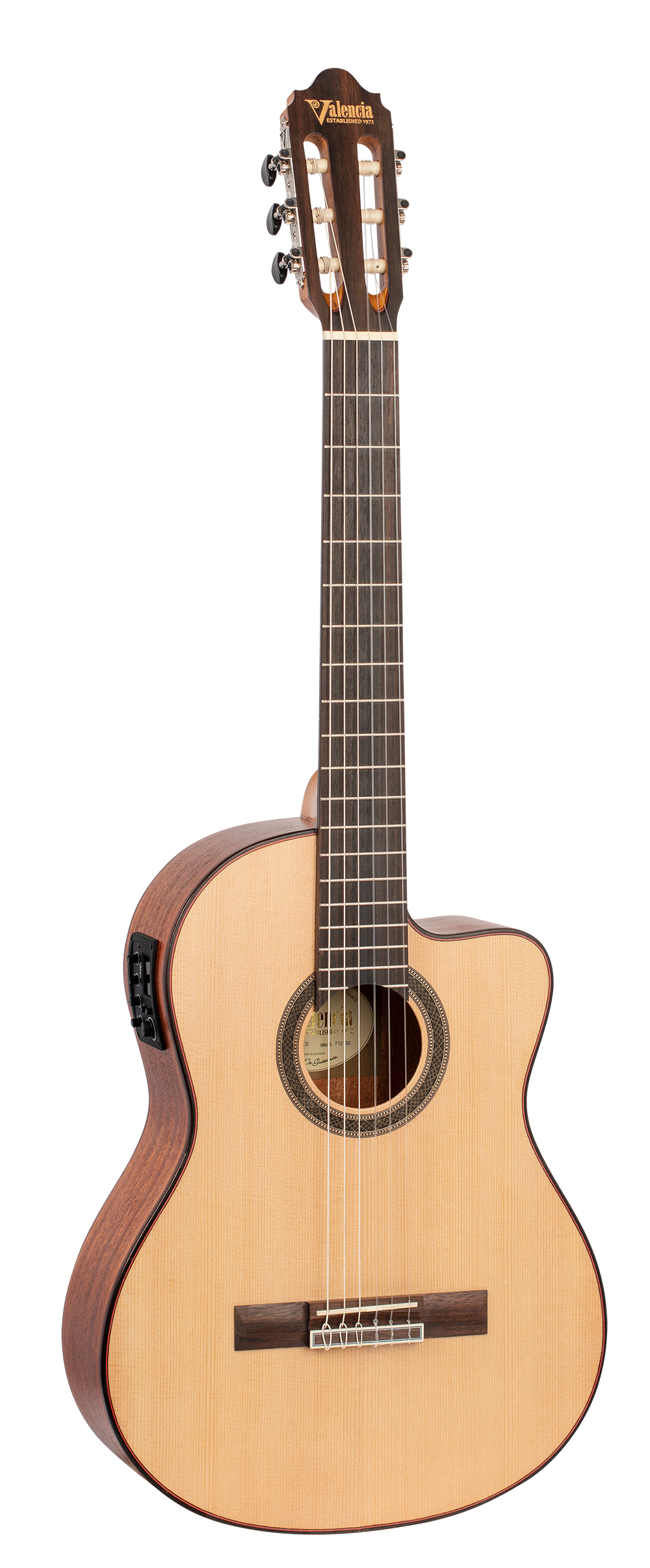 Valencia | VC304CEL | 4/4 size electric/acoustic  classical guitar with Venetian cutaway - Left-hand.
