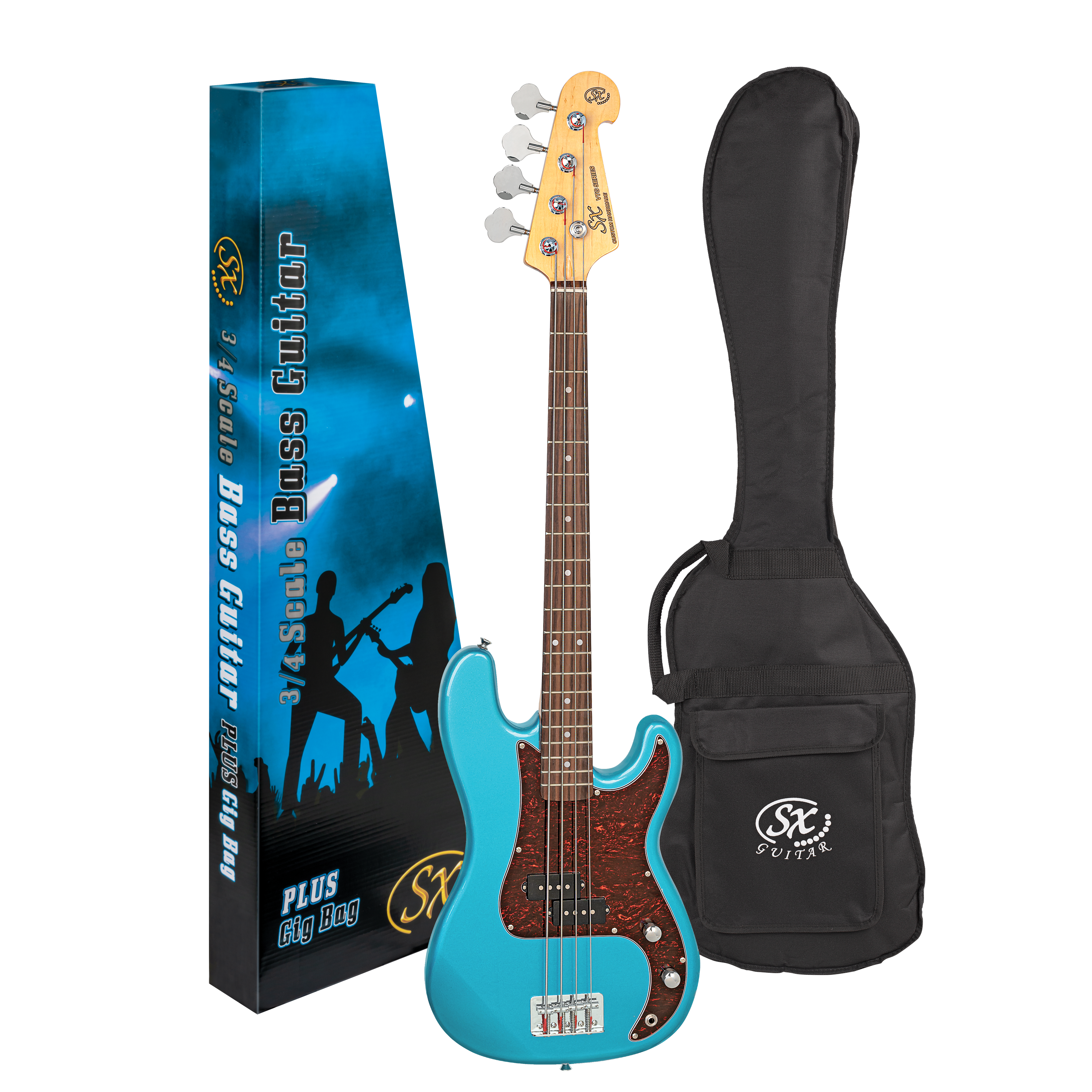 SX | VEP34LPB | ¾ size short scale vintage style bass guitar.