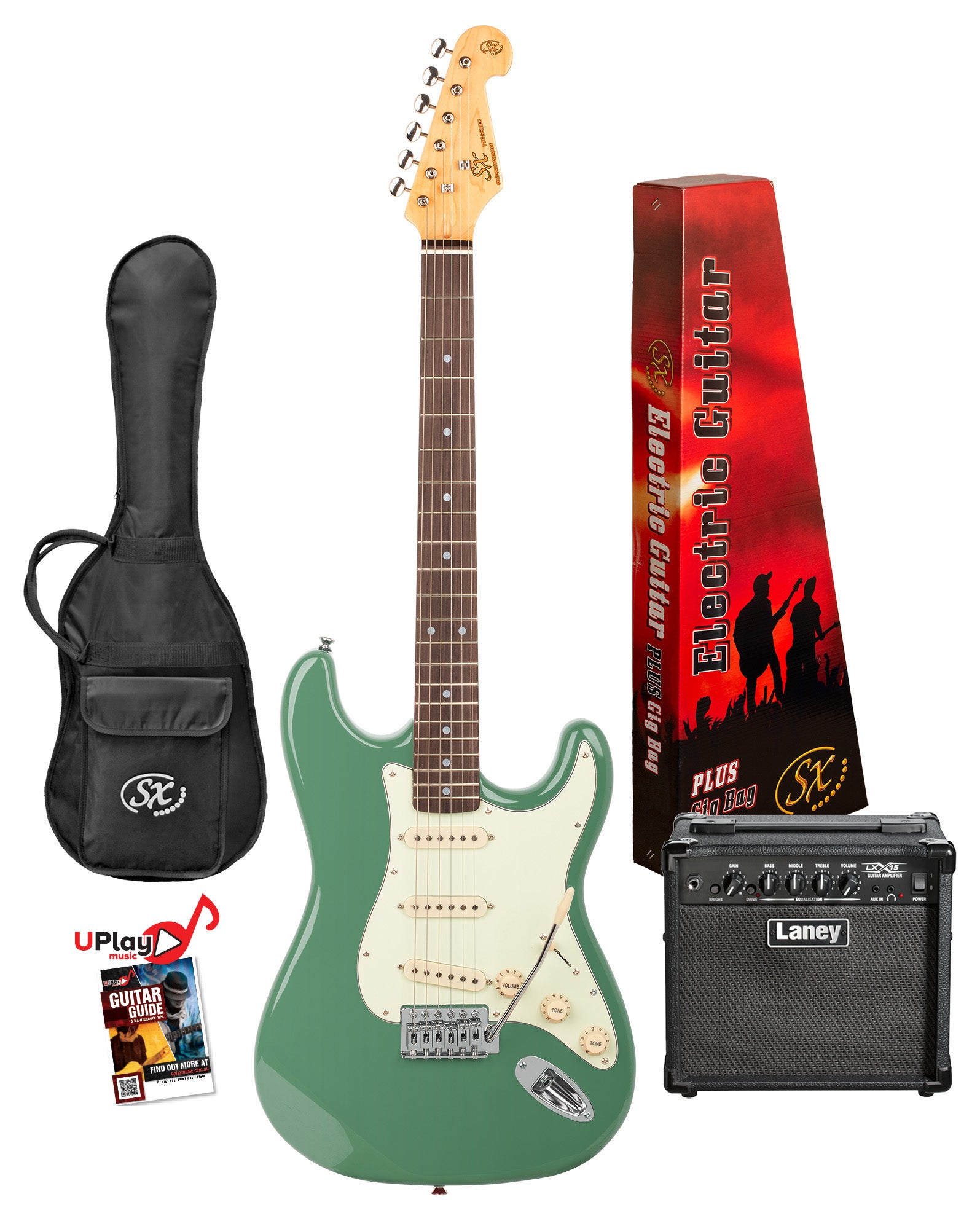 SX / LANEY PACKAGE | VES62VGN-PK2 | Full size vintage style electric guitar and amp package.