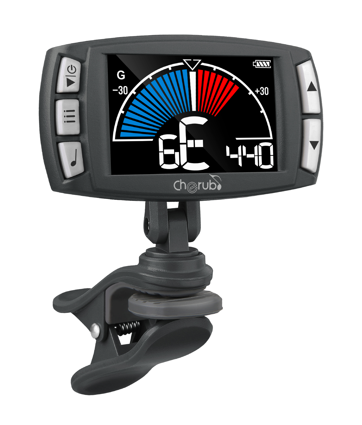 CHERUB | WMT560 | Rechargeable clip-on chromatic 3-in-1 metro-tuner.
